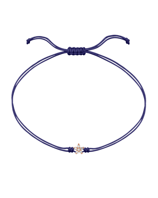 Flower Diamond String Of Love - 14K Rose Gold Bracelets 14K Solid Gold Purple 