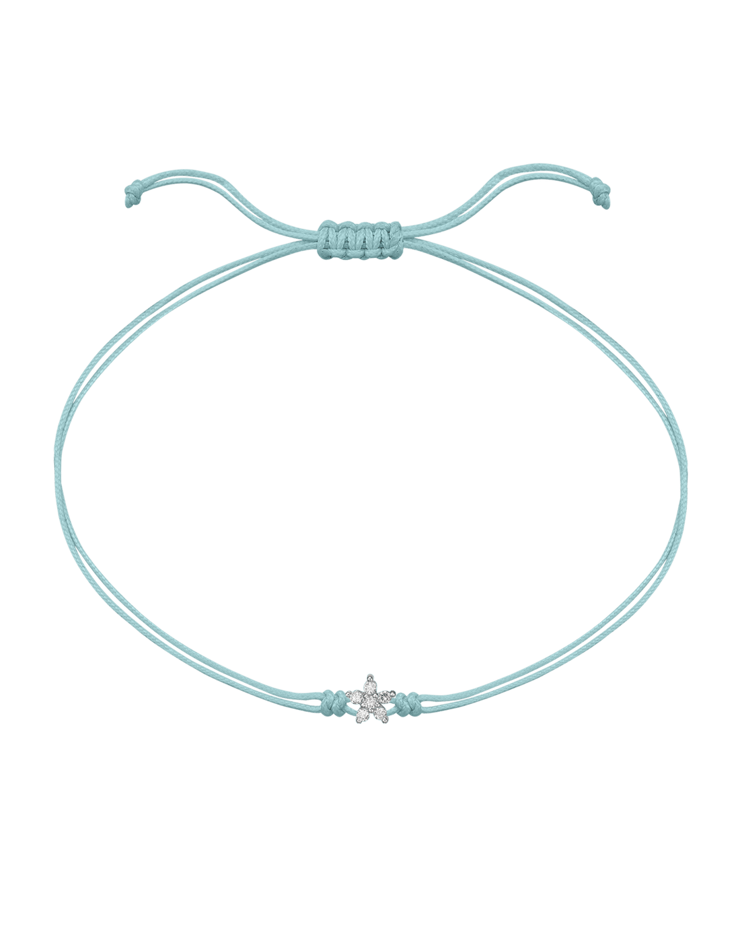 Flower Diamond String Of Love - 14K White Gold Bracelets 14K Solid Gold Turquoise 