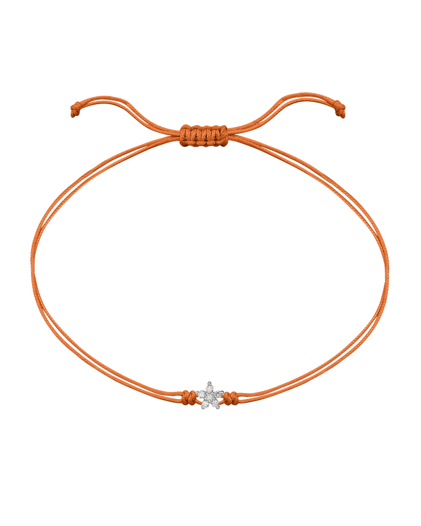 Flower Diamond String Of Love - 14K White Gold Bracelets 14K Solid Gold Orange 