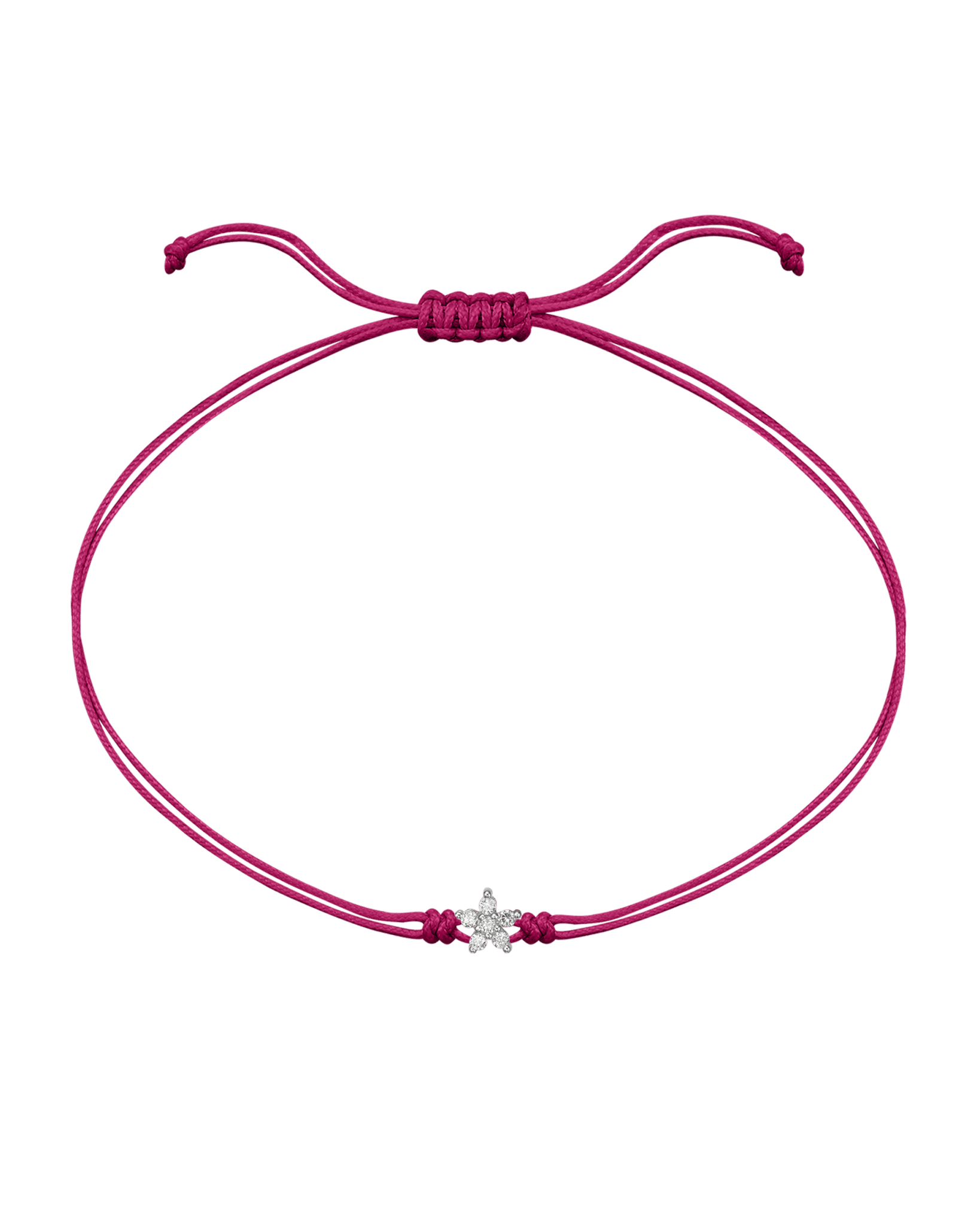 Flower Diamond String Of Love - 14K White Gold Bracelets 14K Solid Gold Pink 