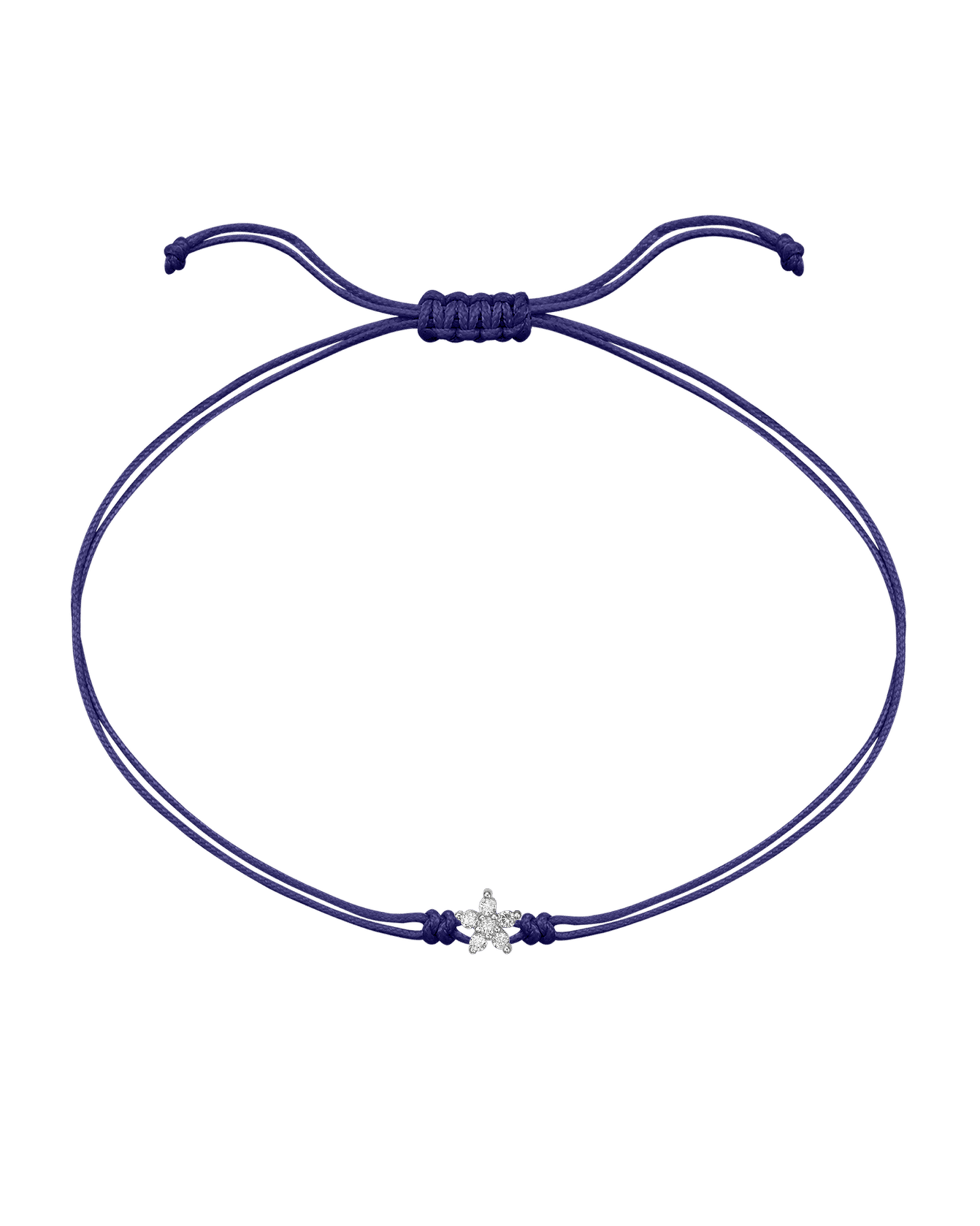 Flower Diamond String Of Love - 14K White Gold Bracelets 14K Solid Gold Purple 