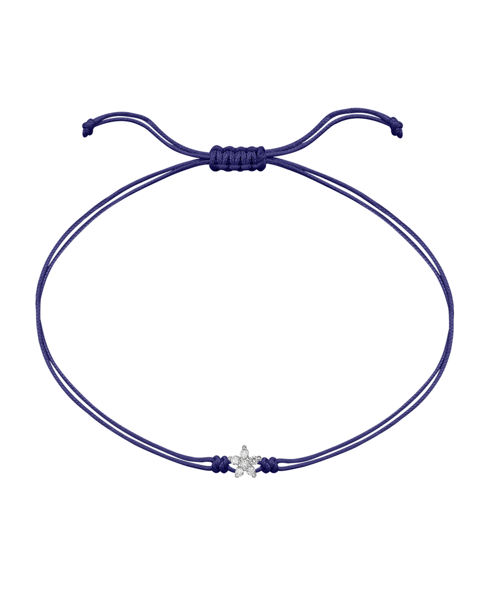Flower Diamond String Of Love - 14K White Gold Bracelets 14K Solid Gold Purple 