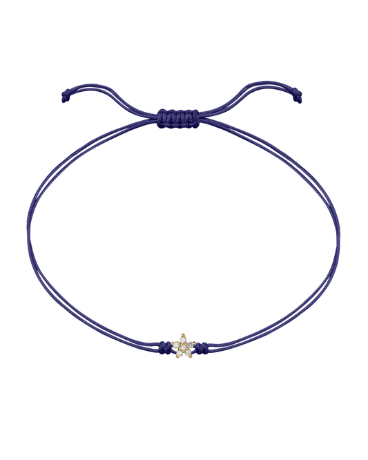 Flower Diamond String Of Love - 14K Yellow Gold Bracelets 14K Solid Gold Purple 