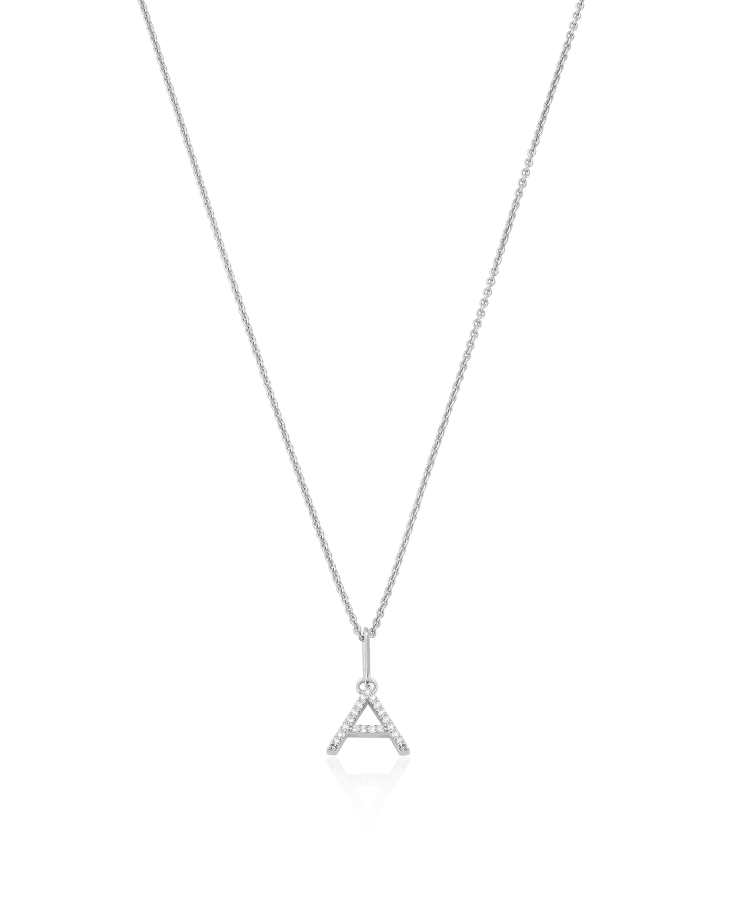 Single Frosted Initial Necklace - 925 Sterling Silver Necklaces magal-dev 1 Initial 16”+2” extender 
