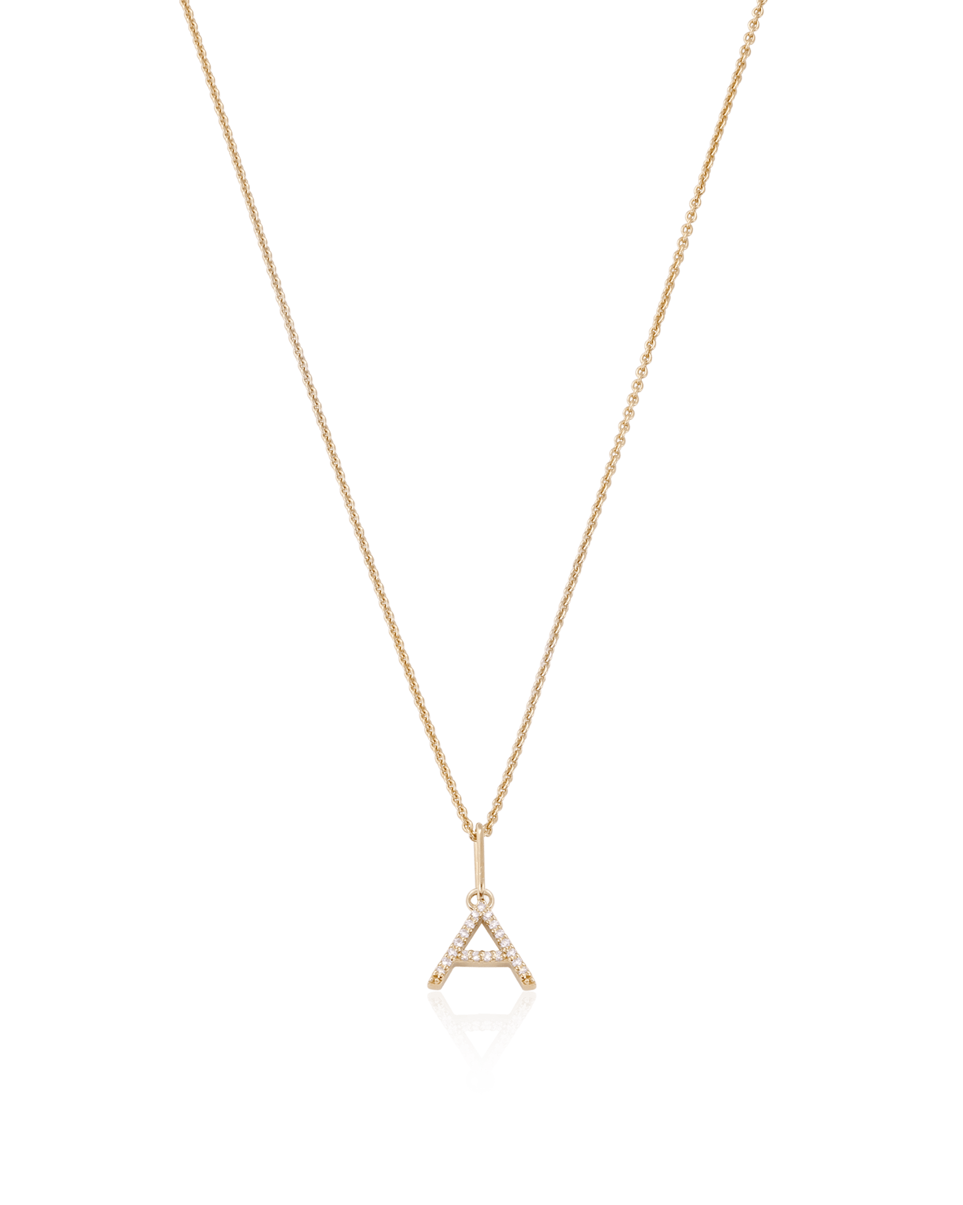 Single Frosted Initial Necklace - 18K Gold Vermeil Necklaces magal-dev 1 Initial 16”+2” extender 