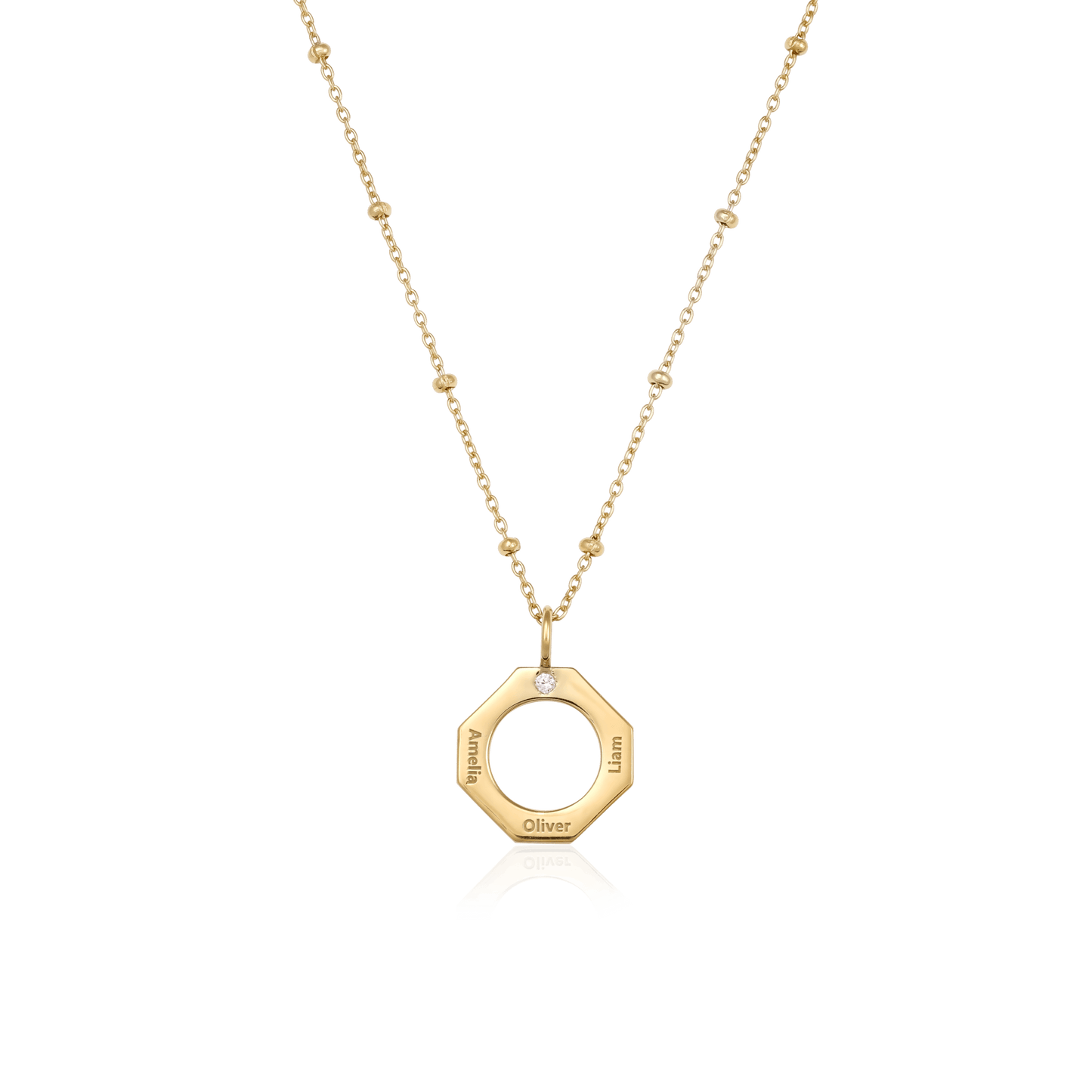 Geo Necklace - 18K Gold Vermeil Necklaces Gold Vermeil 1 Name Small - 16 Inches (40cm) 