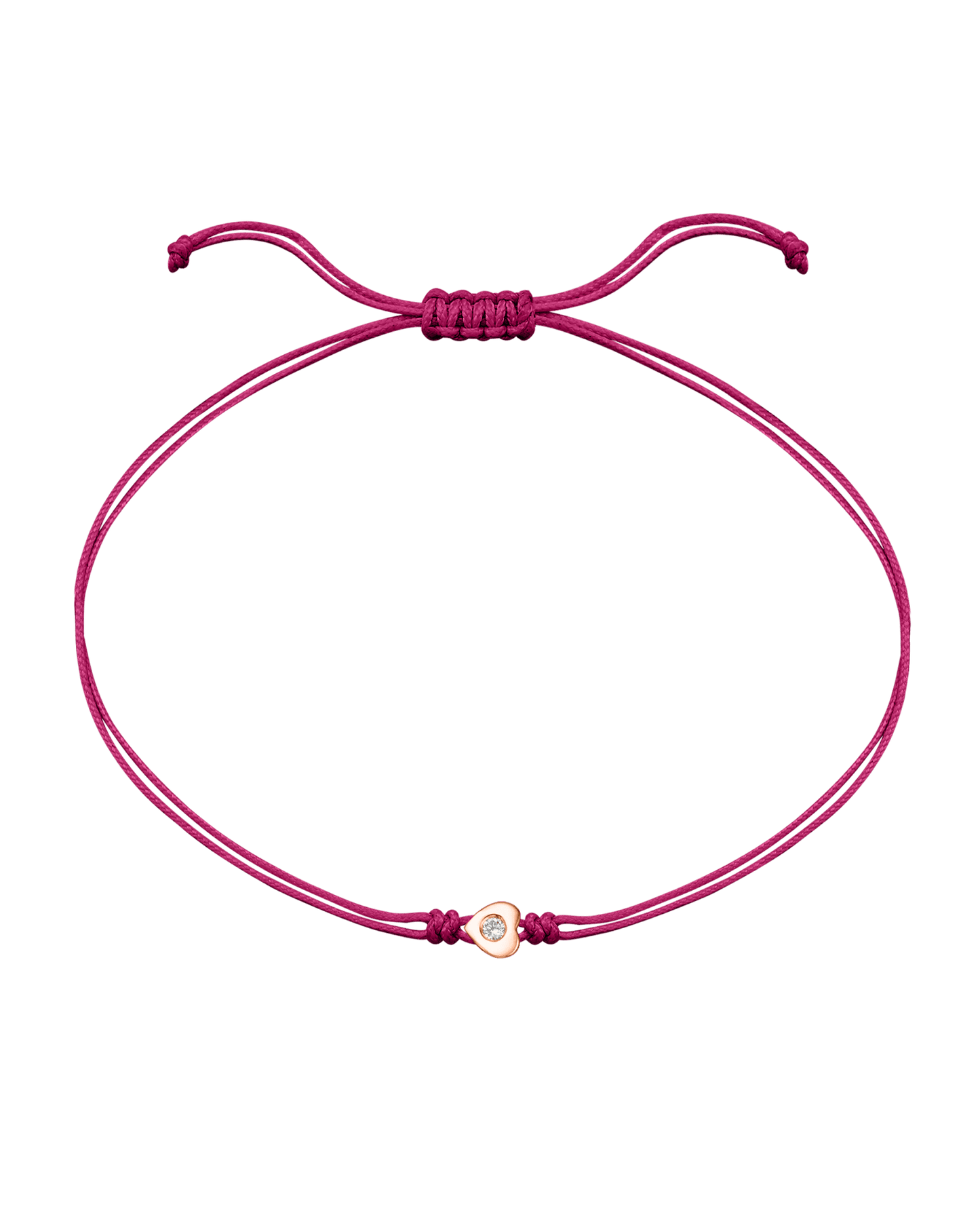 Heart Diamond String Of Love - 14K Rose Gold Bracelets 14K Solid Gold Pink 