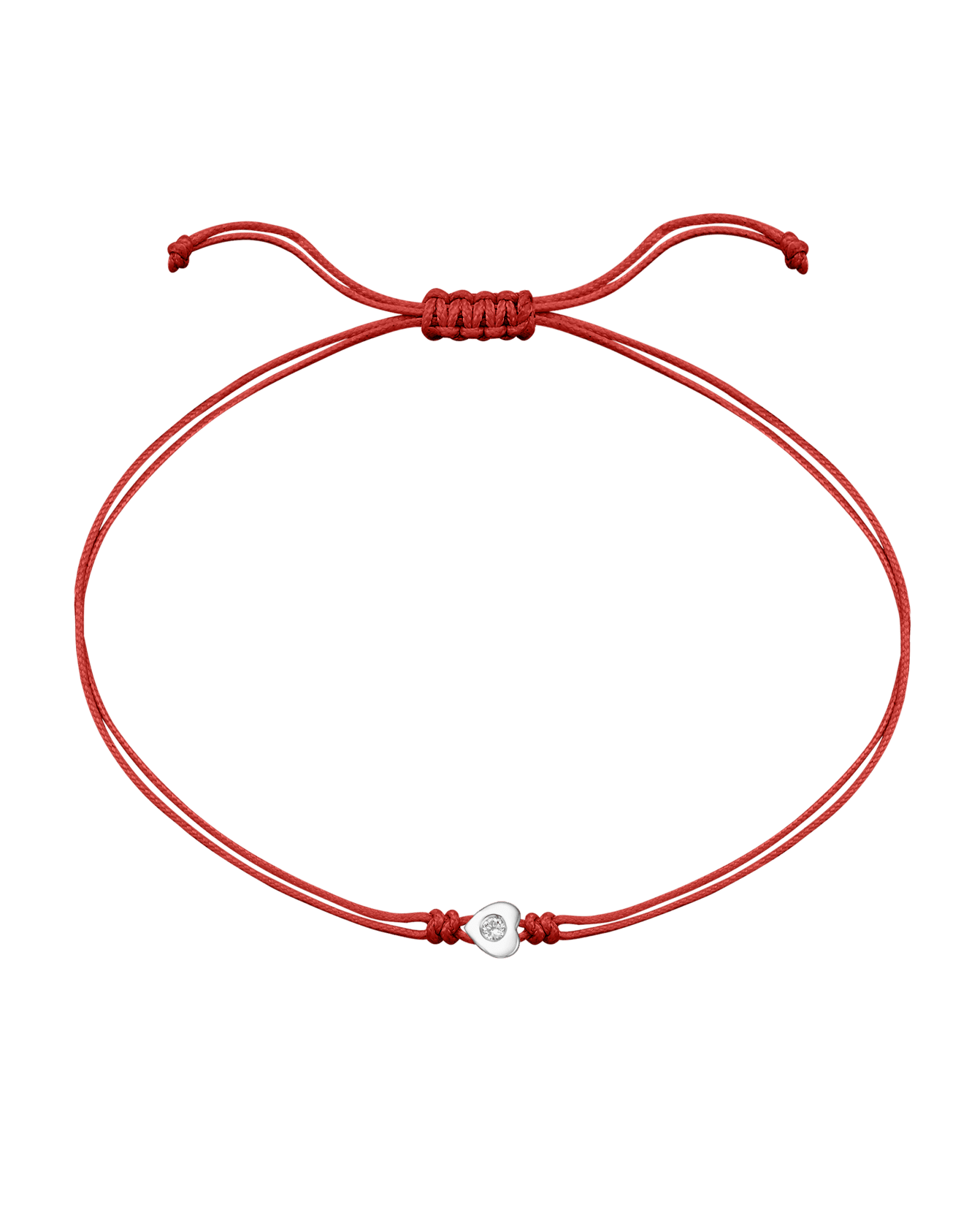 Heart Diamond String Of Love - 14K White Gold Bracelets 14K Solid Gold Red 