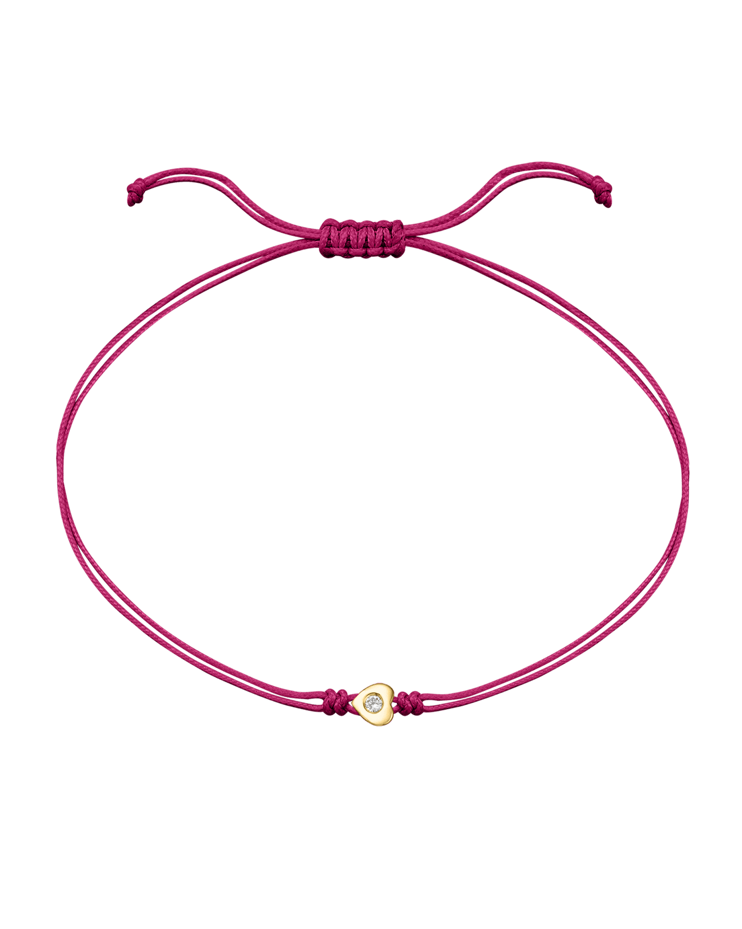 Heart Diamond String Of Love - 14K Yellow Gold Bracelets 14K Solid Gold Pink 