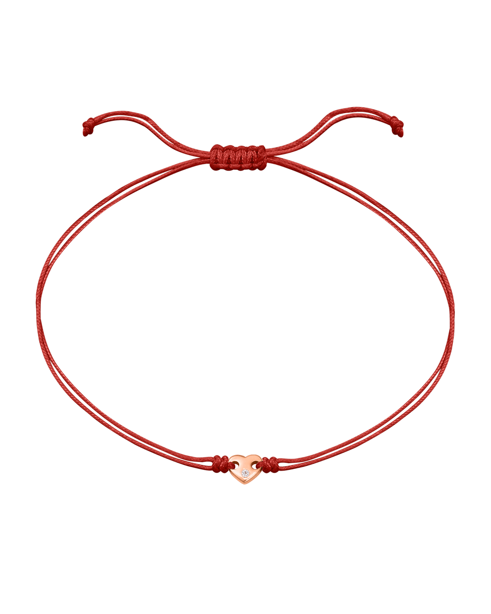 Heart of Gold String of Love Bracelet - 14K Rose Gold Bracelets magal-dev Red 
