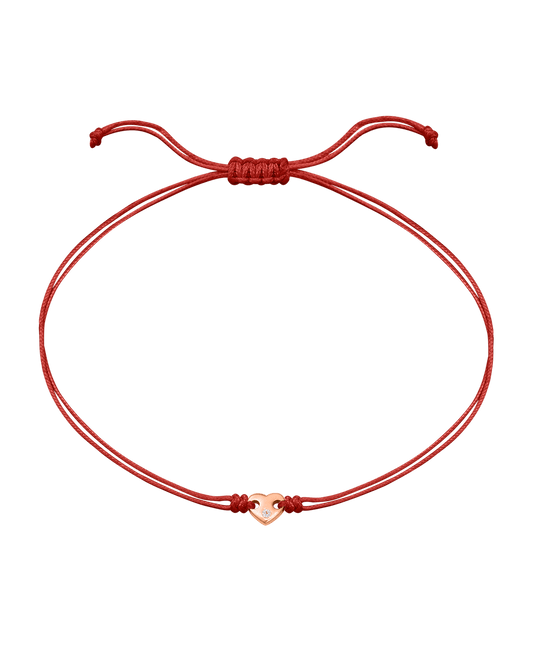 Heart of Gold String of Love Bracelet - 14K Rose Gold Bracelets magal-dev Red 