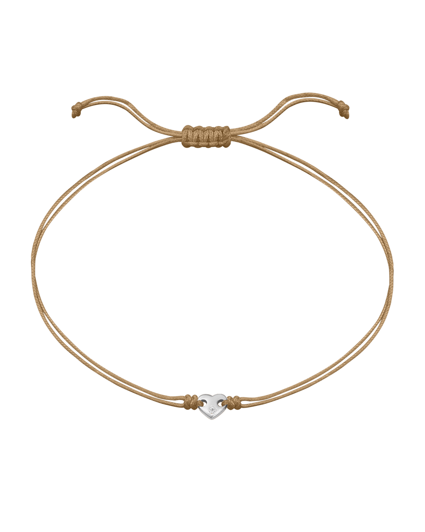 Heart of Gold String of Love Bracelet - 14K White Gold Bracelets magal-dev Camel 