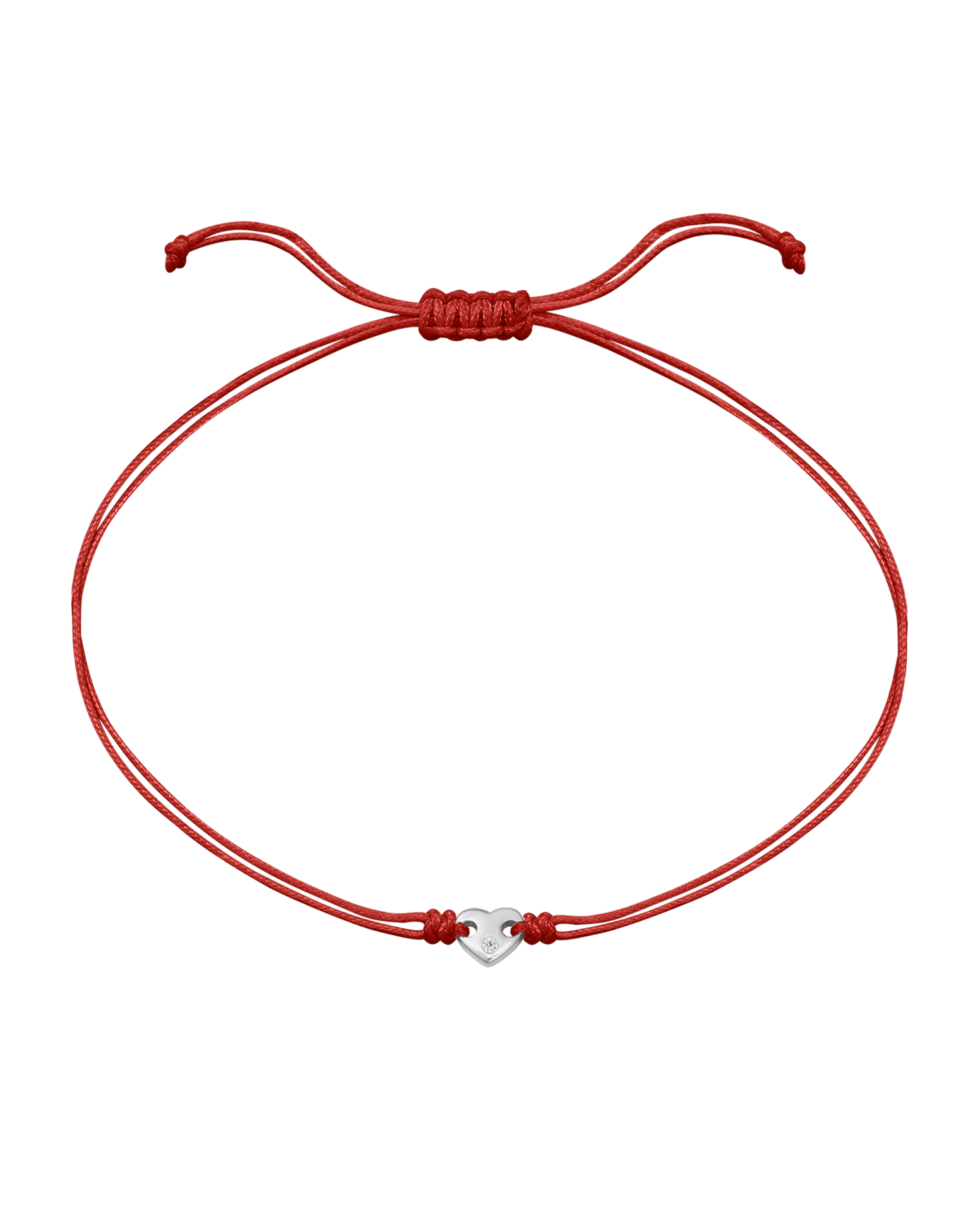 Heart of Gold String of Love Bracelet - 14K White Gold Bracelets magal-dev Red 