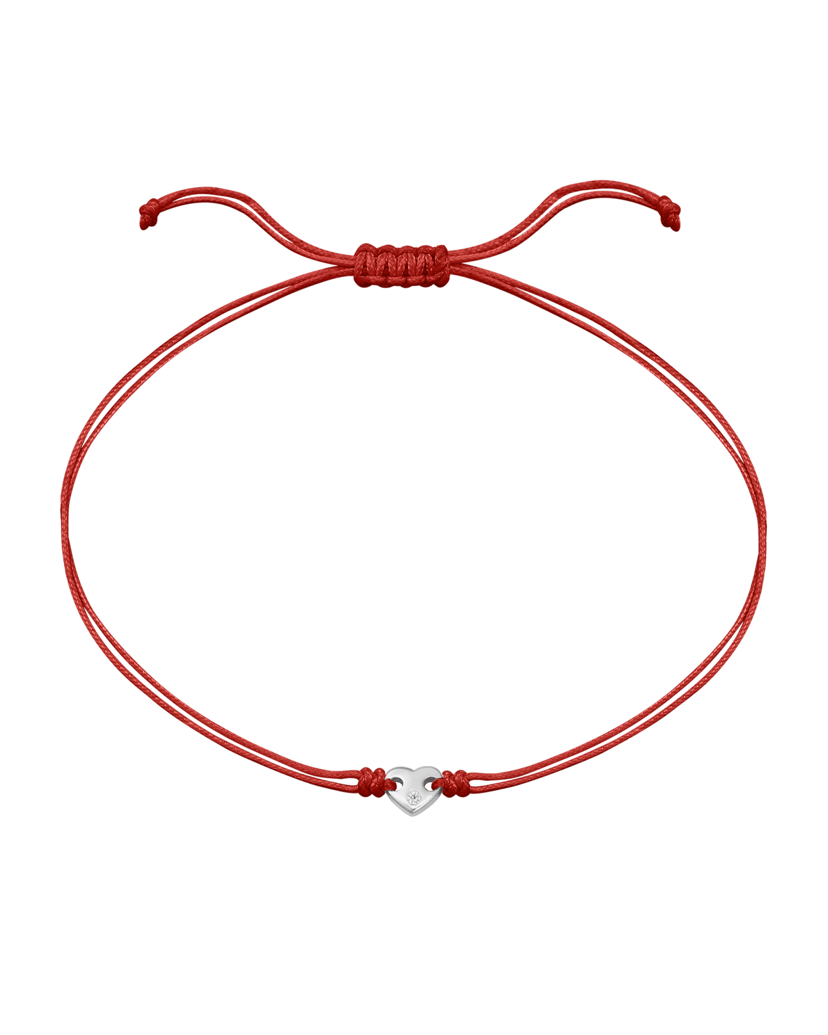 Heart of Gold String of Love Bracelet - 14K White Gold Bracelets magal-dev Red 