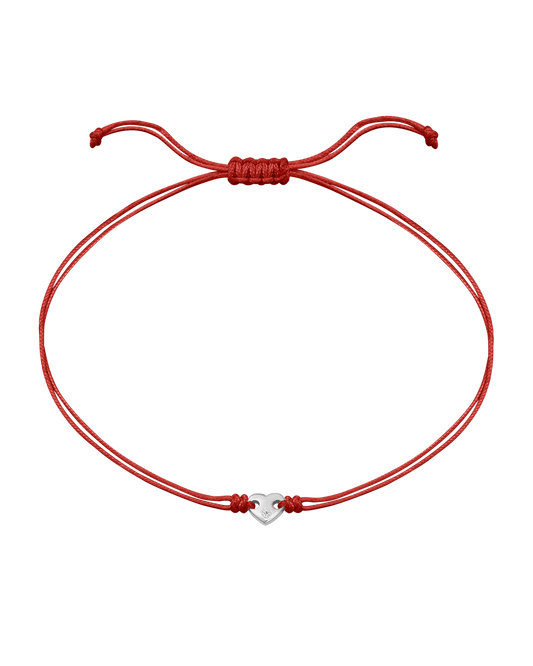 Heart of Gold String of Love Bracelet - 14K White Gold Bracelets magal-dev Red 