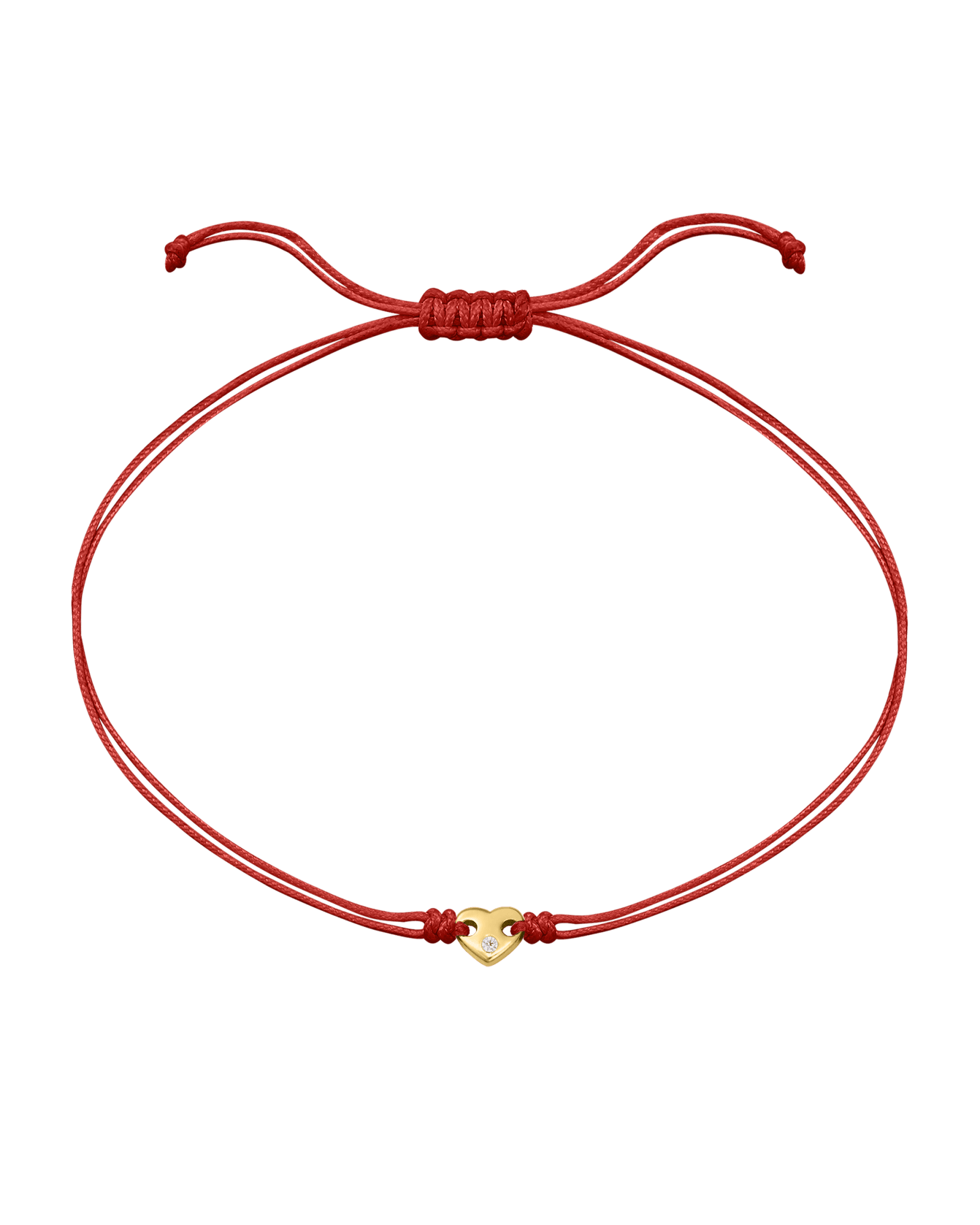 Heart of Gold String of Love Bracelet - 14K Yellow Gold Bracelets magal-dev Red 