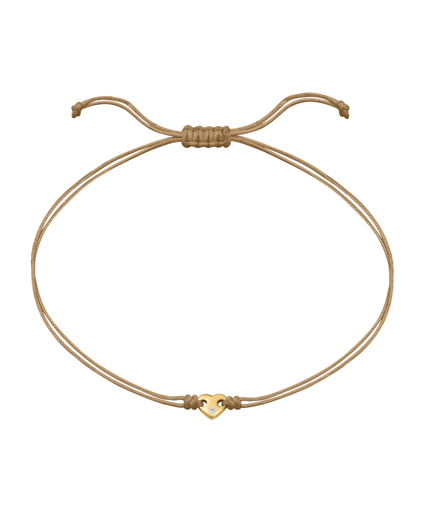 Heart of Gold String of Love Bracelet - 14K Yellow Gold Bracelets magal-dev Camel 
