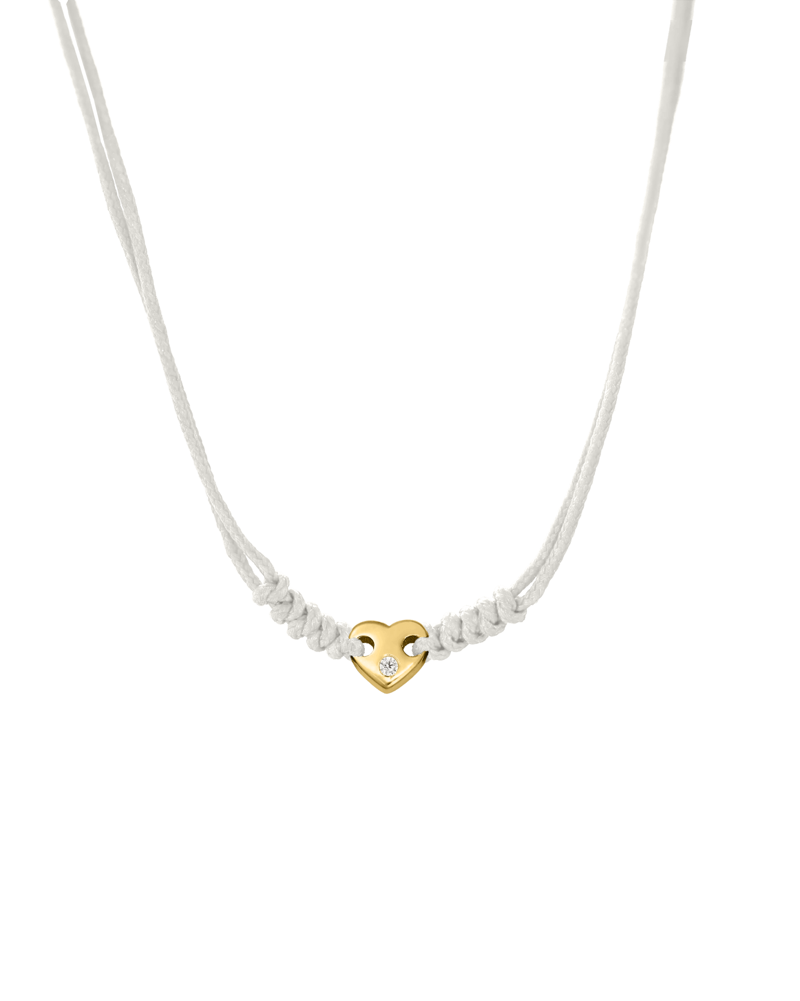 Heart of Gold String of Love Necklace - 14K Yellow Gold Necklaces 14K Solid Gold Pearl 