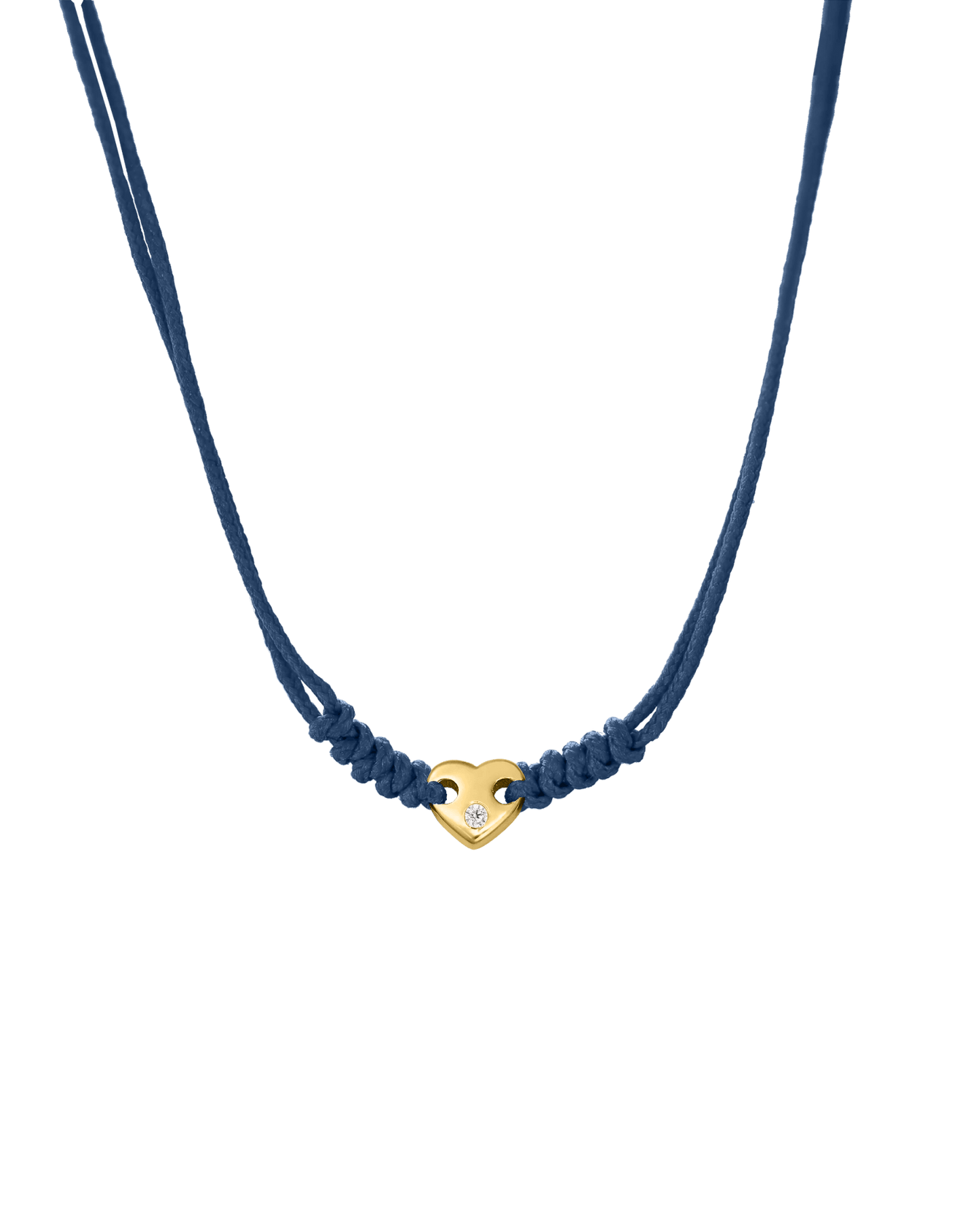 Heart of Gold String of Love Necklace - 14K Yellow Gold Necklaces 14K Solid Gold Indigo 