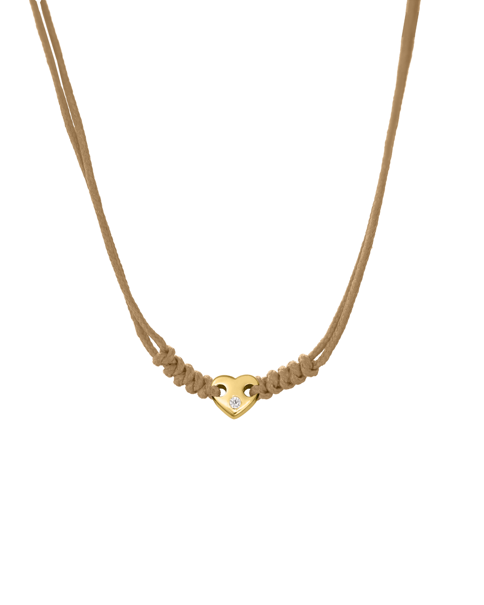 Heart of Gold String of Love Necklace - 14K Yellow Gold Necklaces 14K Solid Gold Camel 