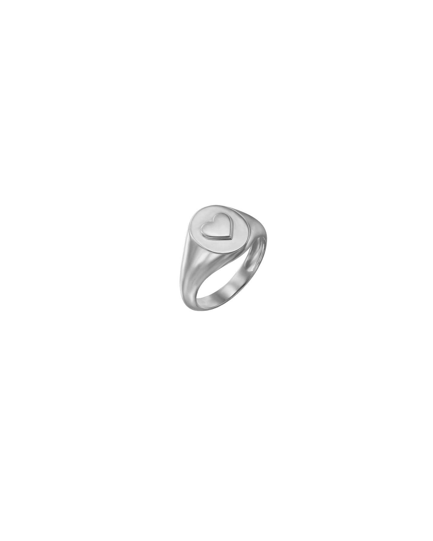 Heart Signet Ring - 925 Sterling Silver Rings magal-dev US 4 