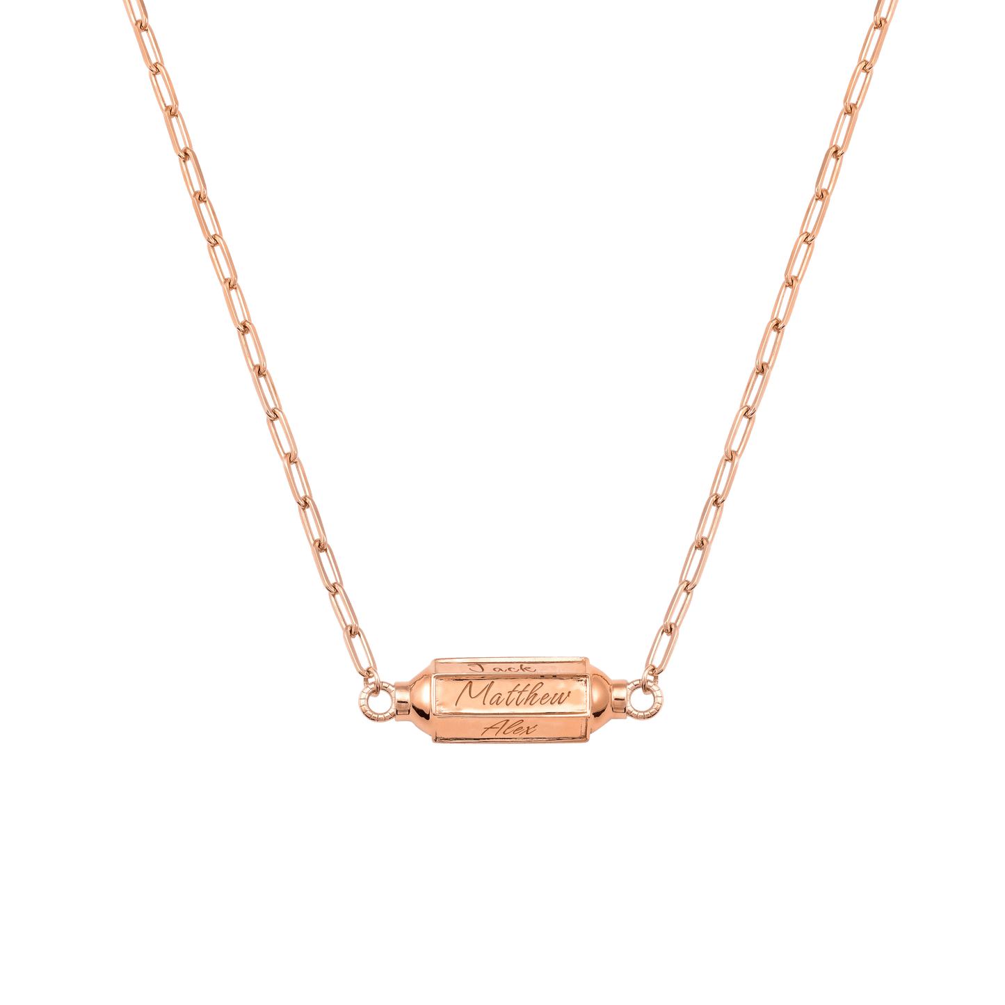 Hexagonal Bar Necklace - 18K Rose Vermeil Necklaces Gold Vermeil Hurricane (Handwriting style) 