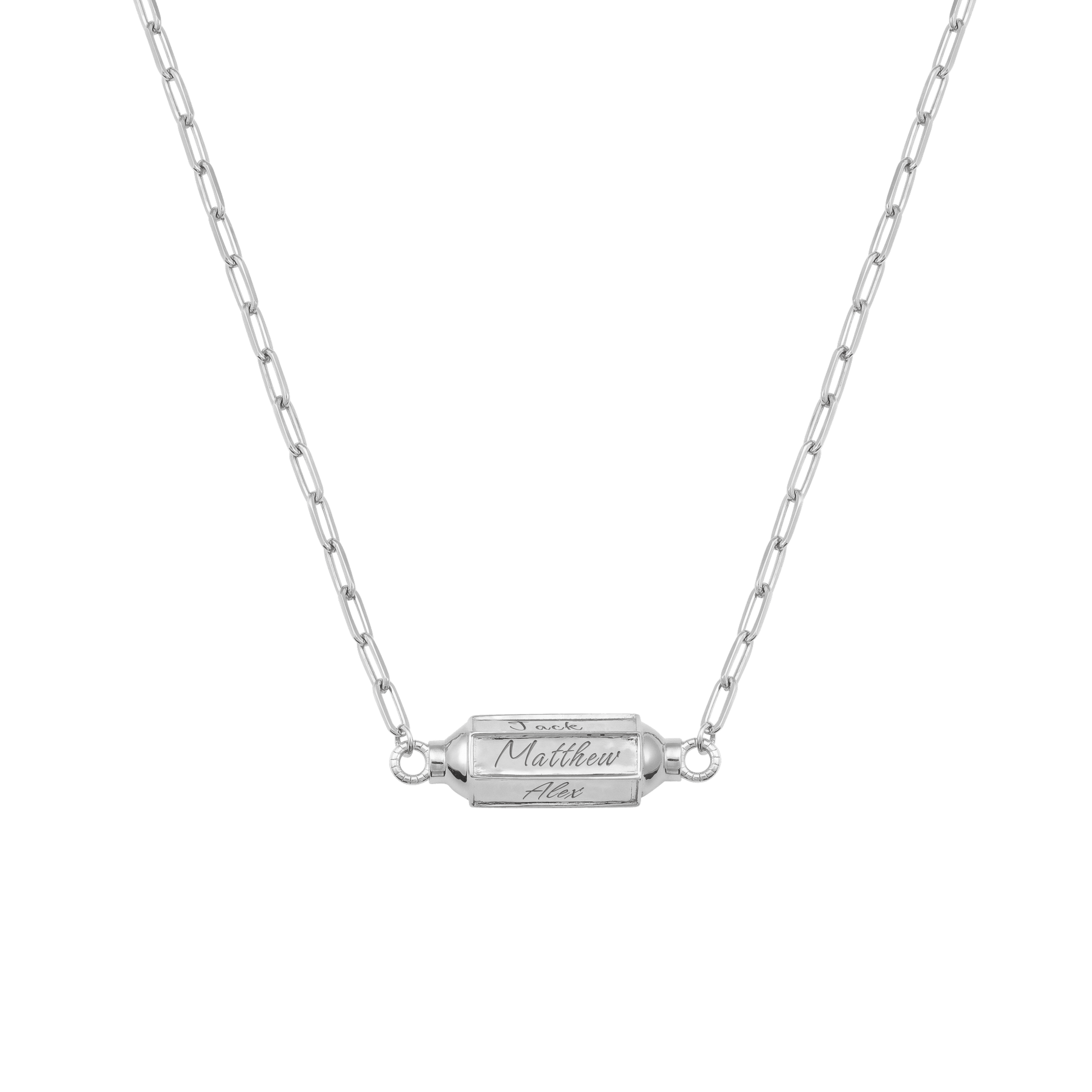 Hexagonal Bar Necklace - 925 Sterling Silver Necklaces 925 Silver Hurricane (Handwriting style) 