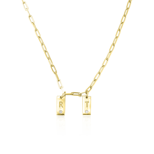 Ini Mini Dogtag Necklace - 18K Gold Vermeil Necklaces Gold Vermeil 1 Tag 