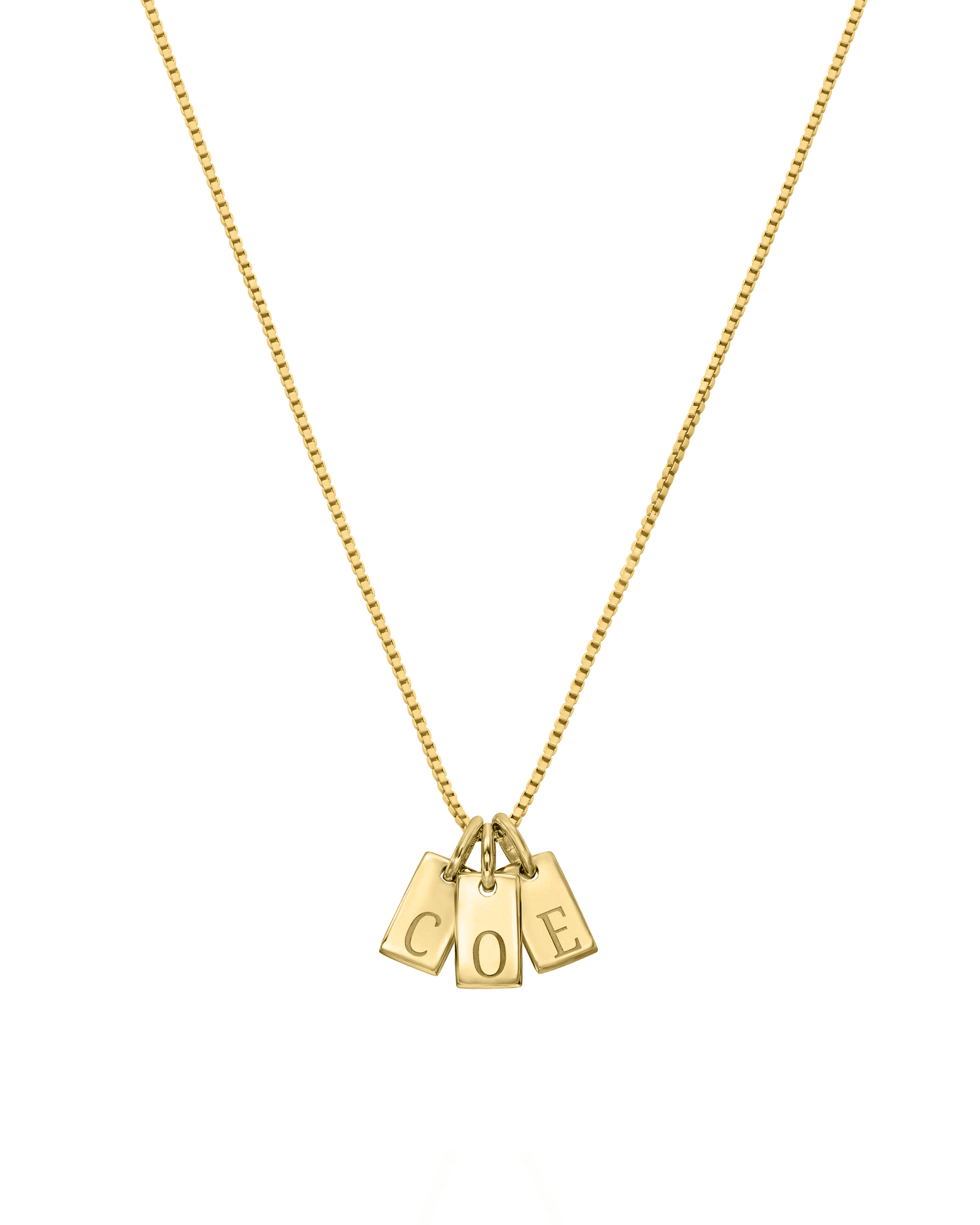 Initial Mini Dogtag Necklace - 18K Gold Vermeil Necklaces Gold Vermeil 1 Tag 16" 
