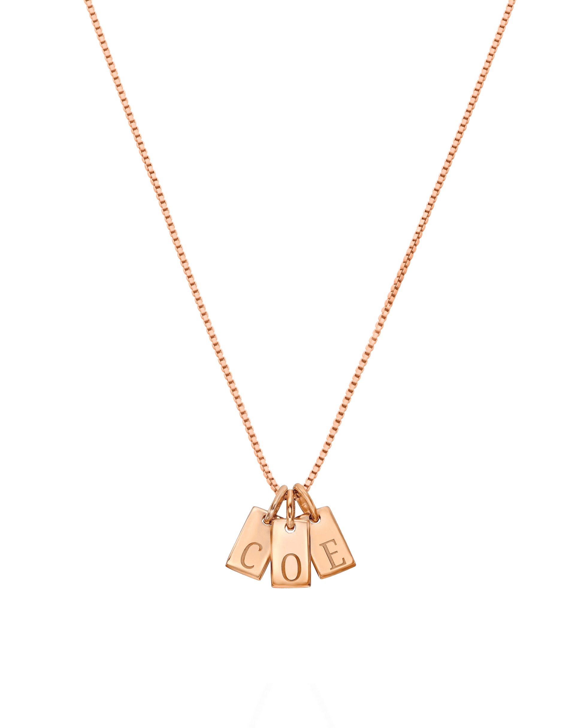 Initial Mini Dogtag Necklace - 18K Gold Vermeil Necklaces Gold Vermeil 