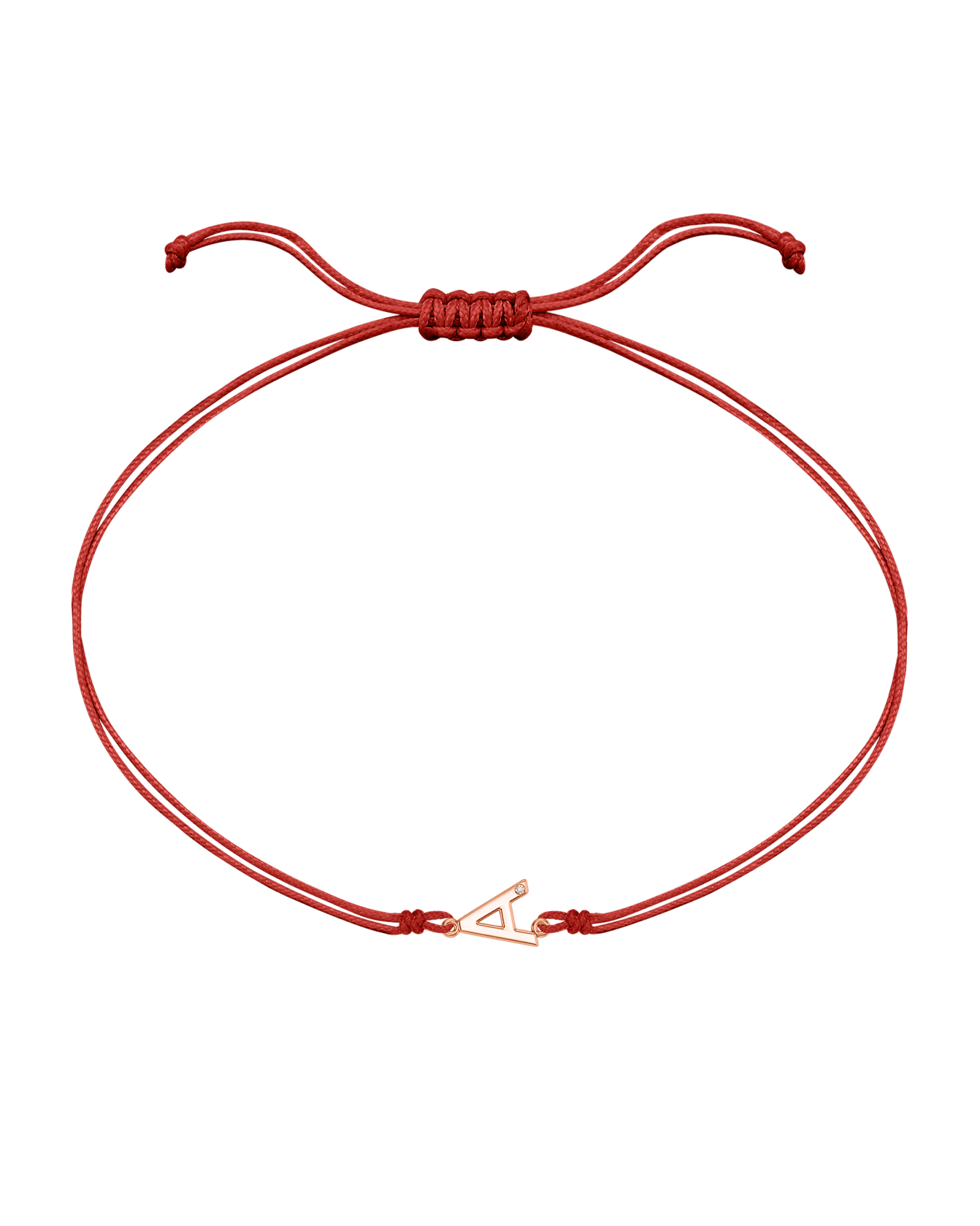 Initial String of Love - 14K Rose Gold Bracelets 14K Solid Gold Red 
