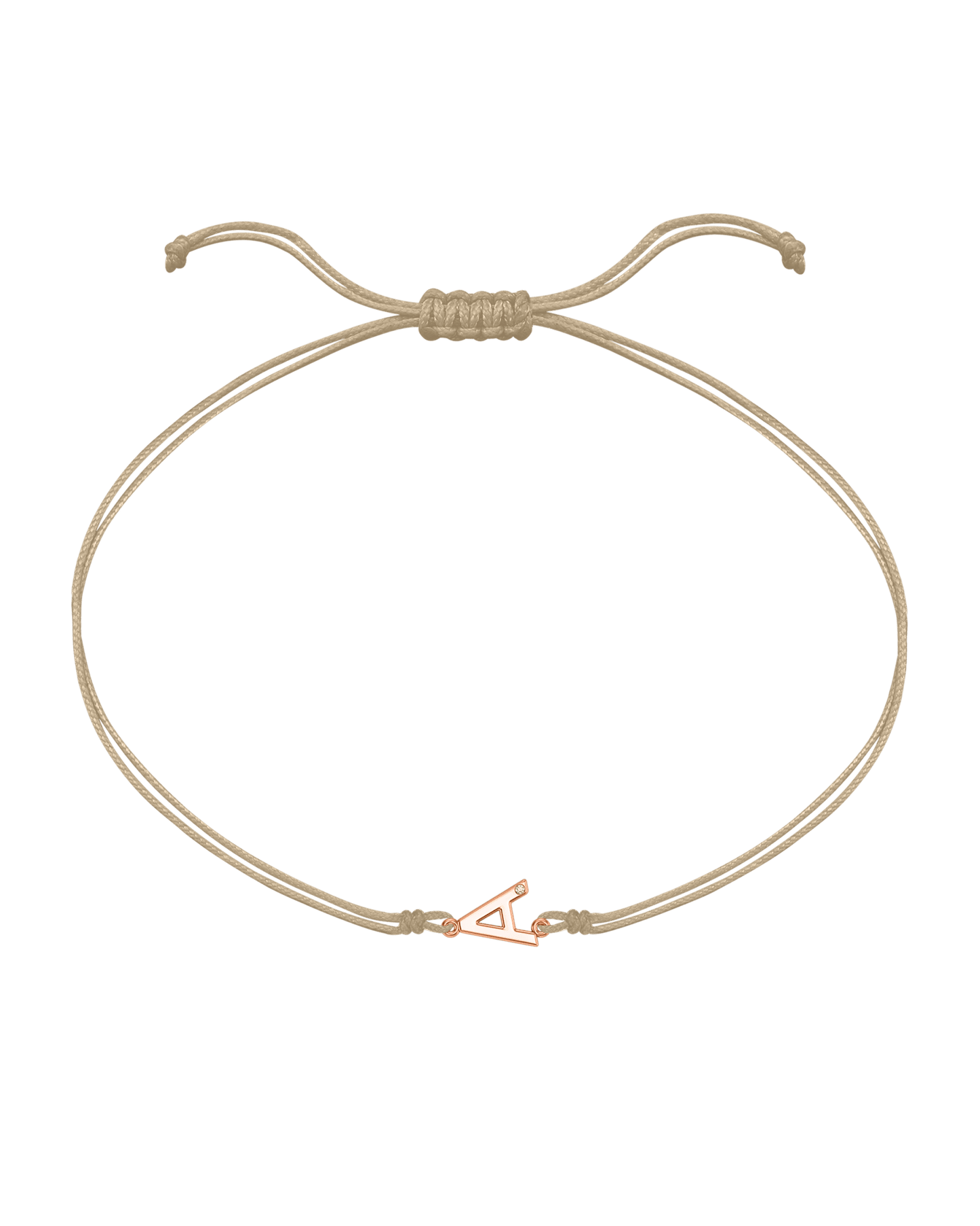 Initial String of Love - 14K Rose Gold Bracelets 14K Solid Gold Sand 