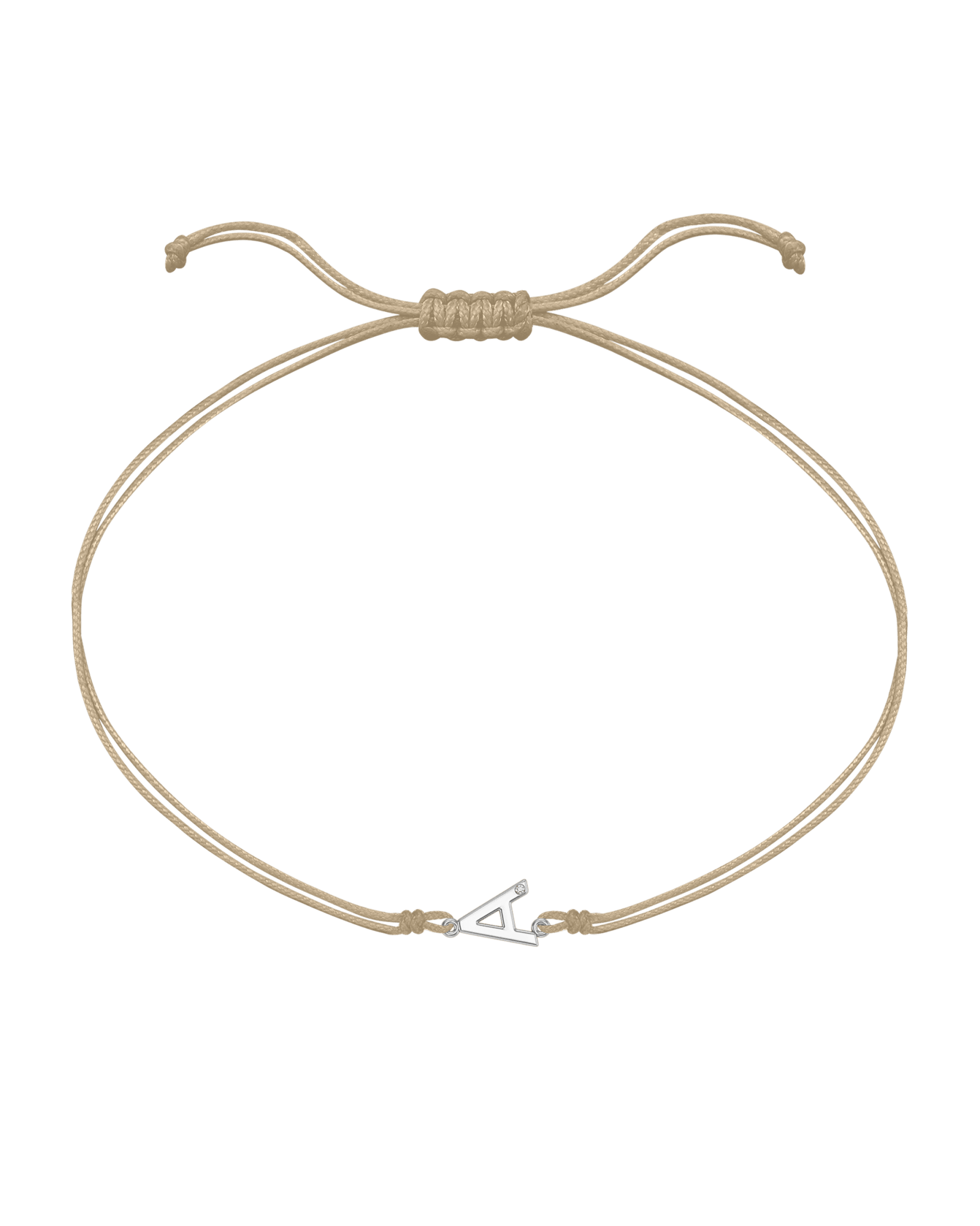 Initial String of Love - 14K White Gold Bracelets 14K Solid Gold Sand 