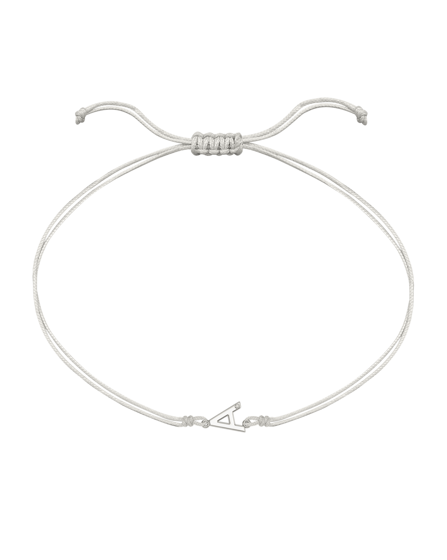 Initial String of Love - 14K White Gold Bracelets 14K Solid Gold Pearl 