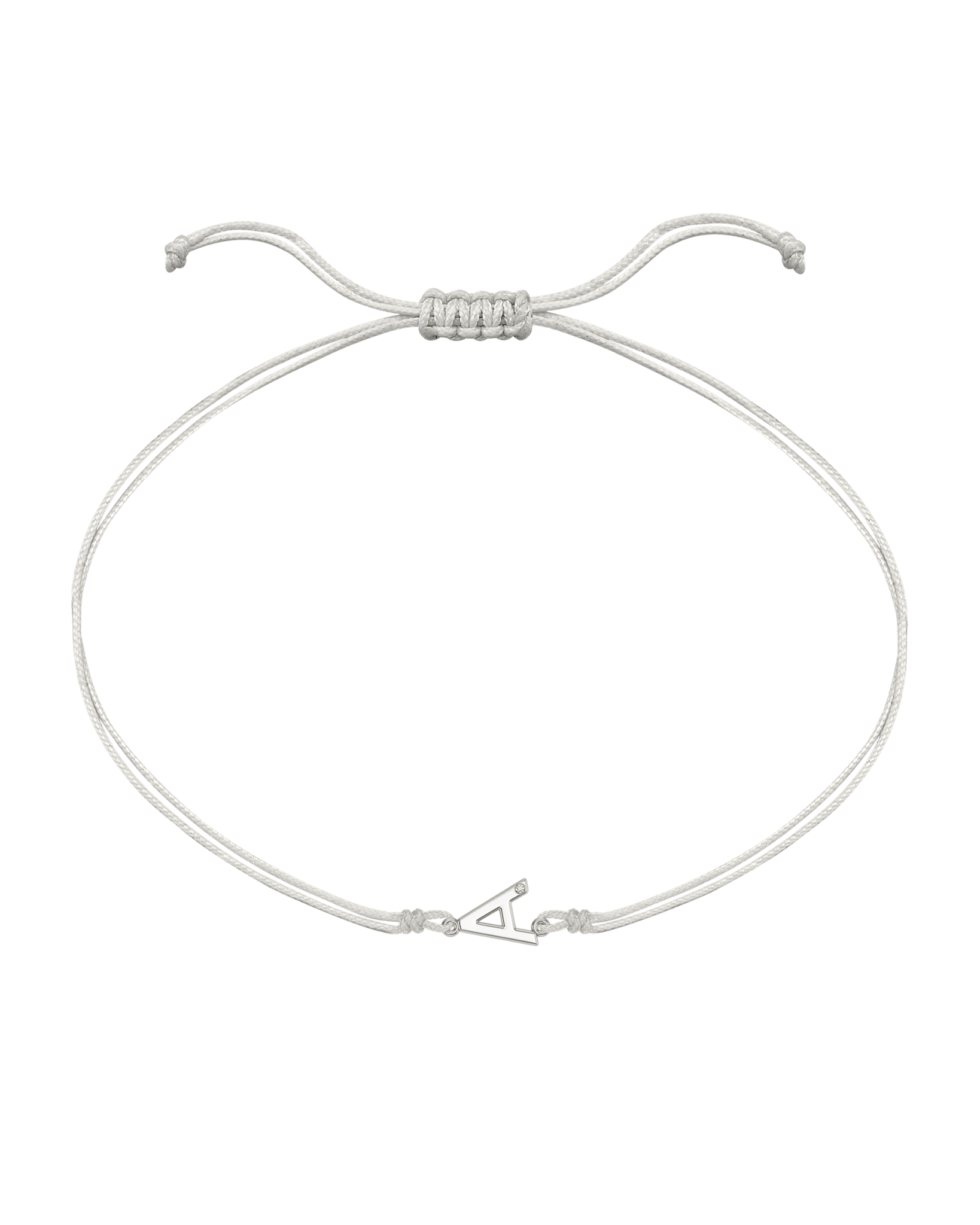 Initial String of Love - 14K White Gold Bracelets 14K Solid Gold Pearl 