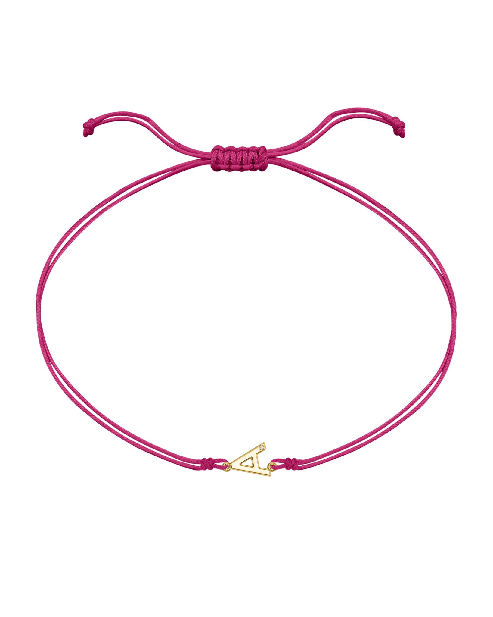 Initial String of Love - 14K Yellow Gold Bracelets 14K Solid Gold Pink 