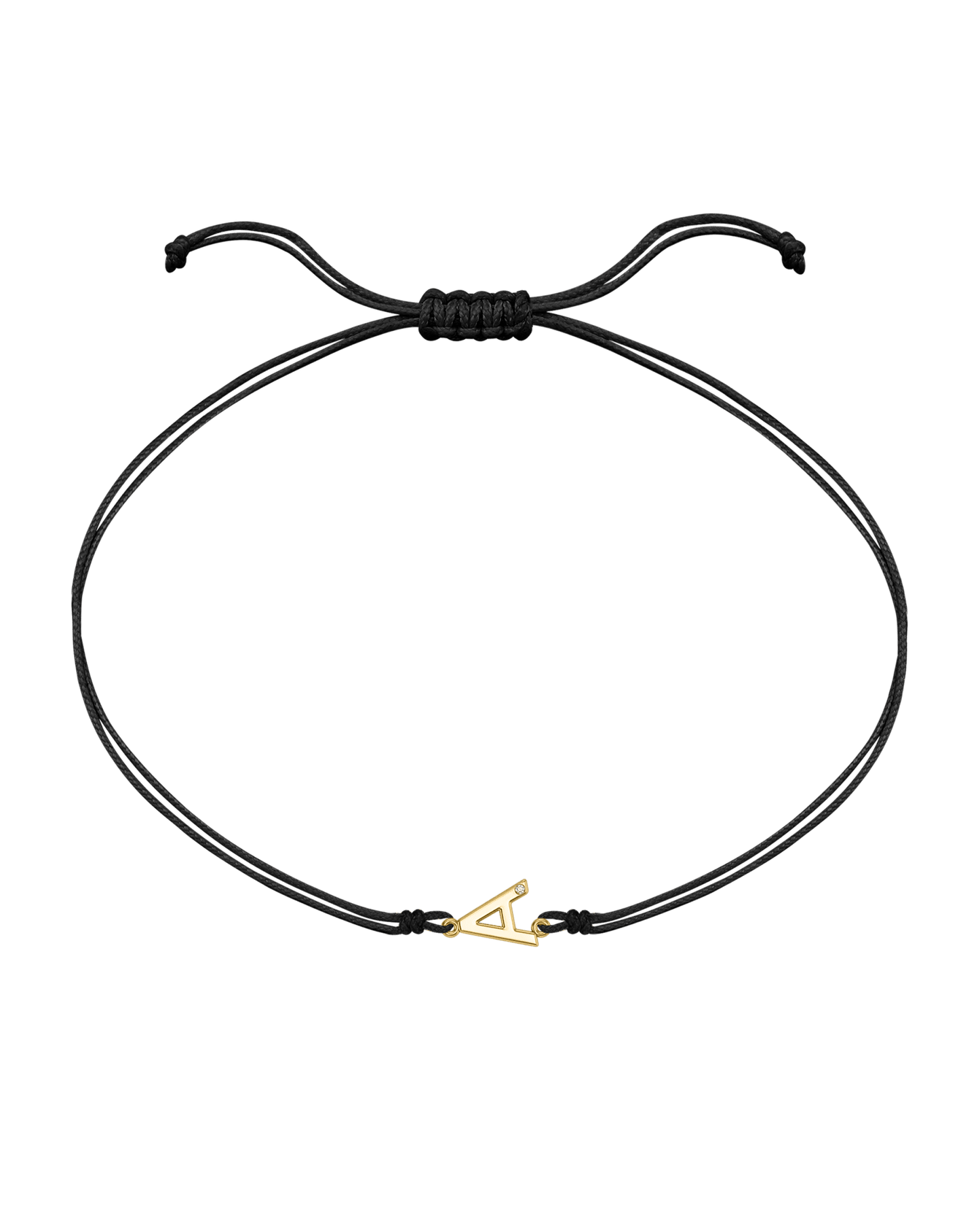 Initial String of Love - 14K Yellow Gold Bracelets 14K Solid Gold Black 
