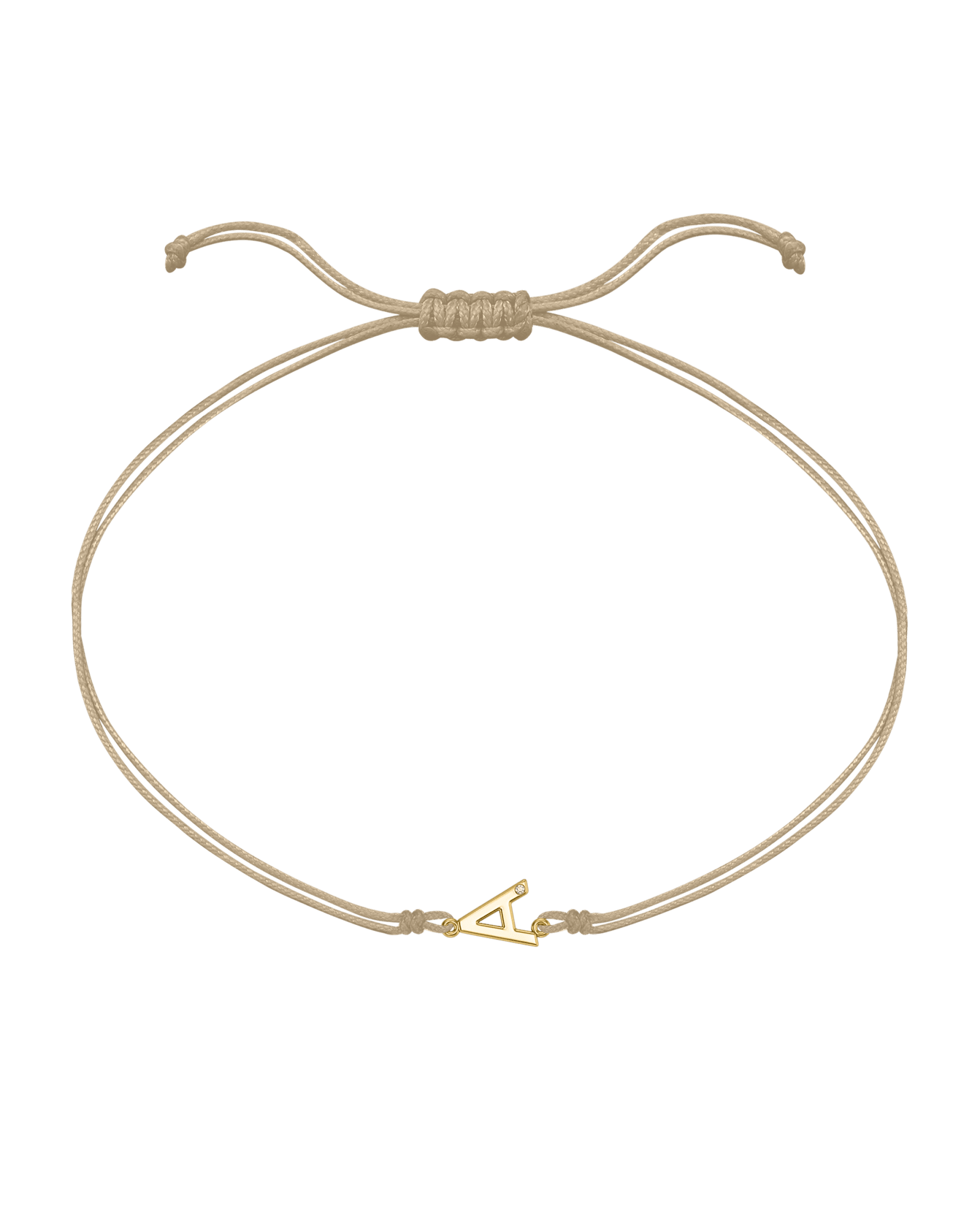 Initial String of Love - 14K Yellow Gold Bracelets 14K Solid Gold Sand 