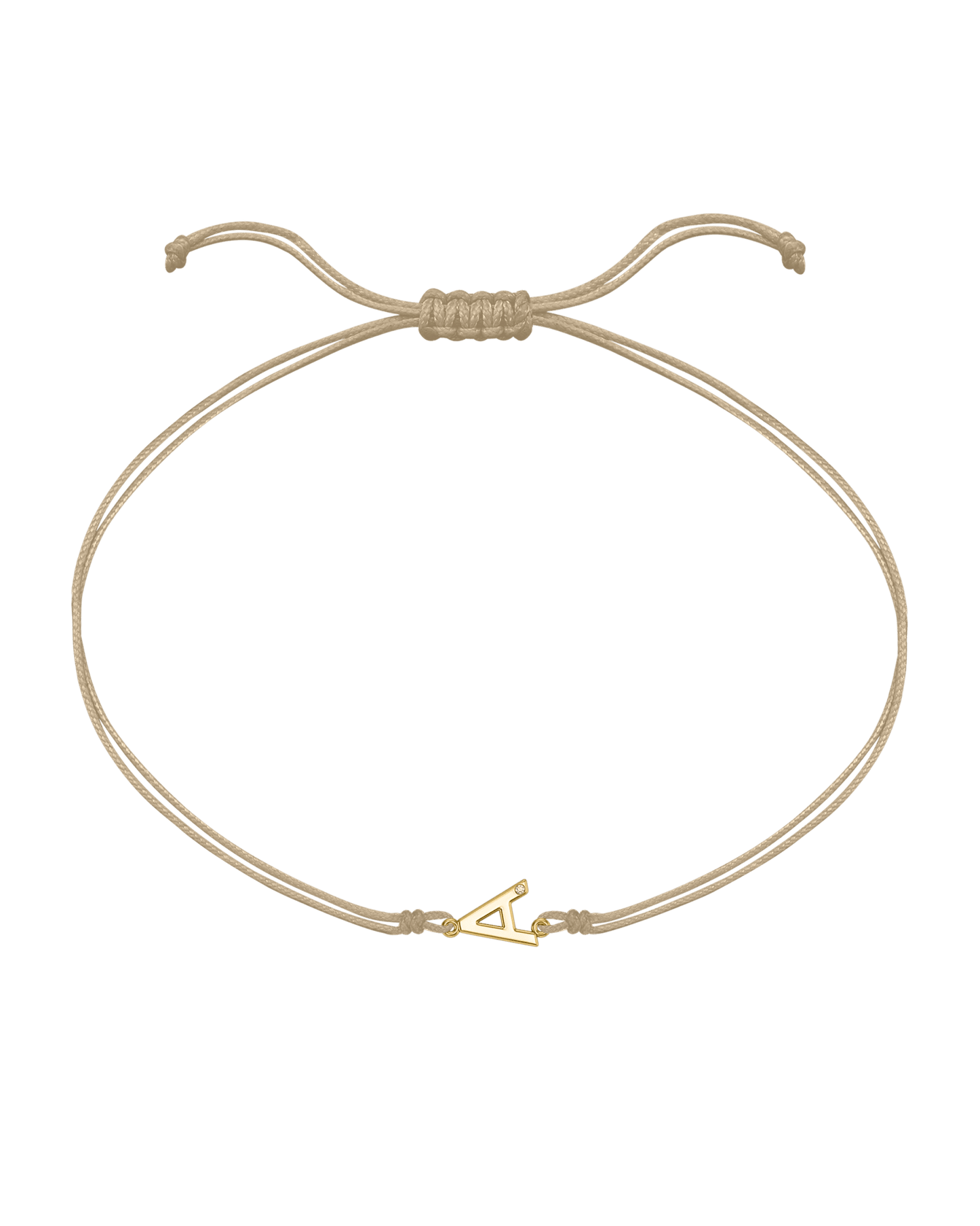 Initial String of Love - 14K Yellow Gold Bracelets 14K Solid Gold Sand 