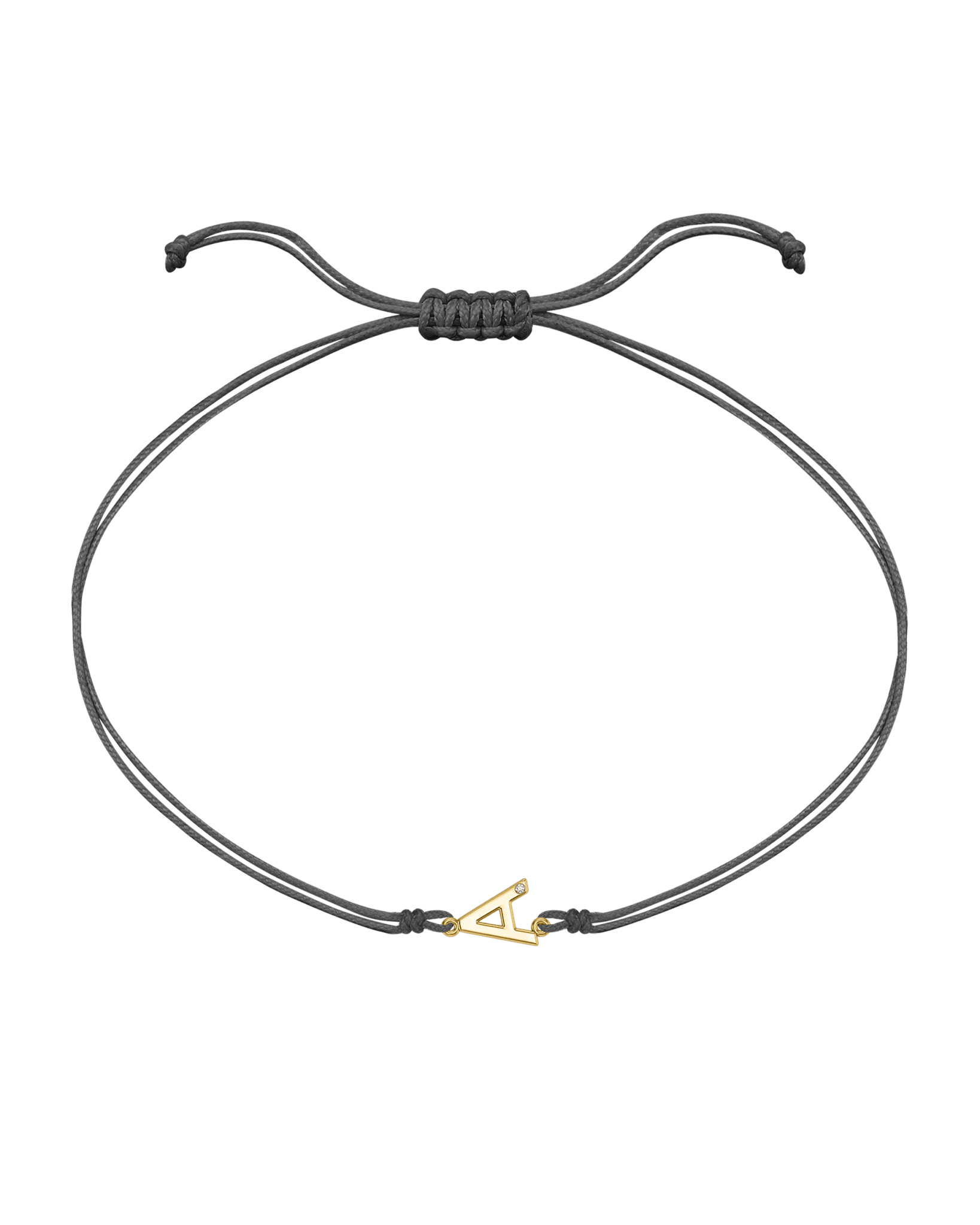 Initial String of Love - 14K Yellow Gold Bracelets 14K Solid Gold Grey 