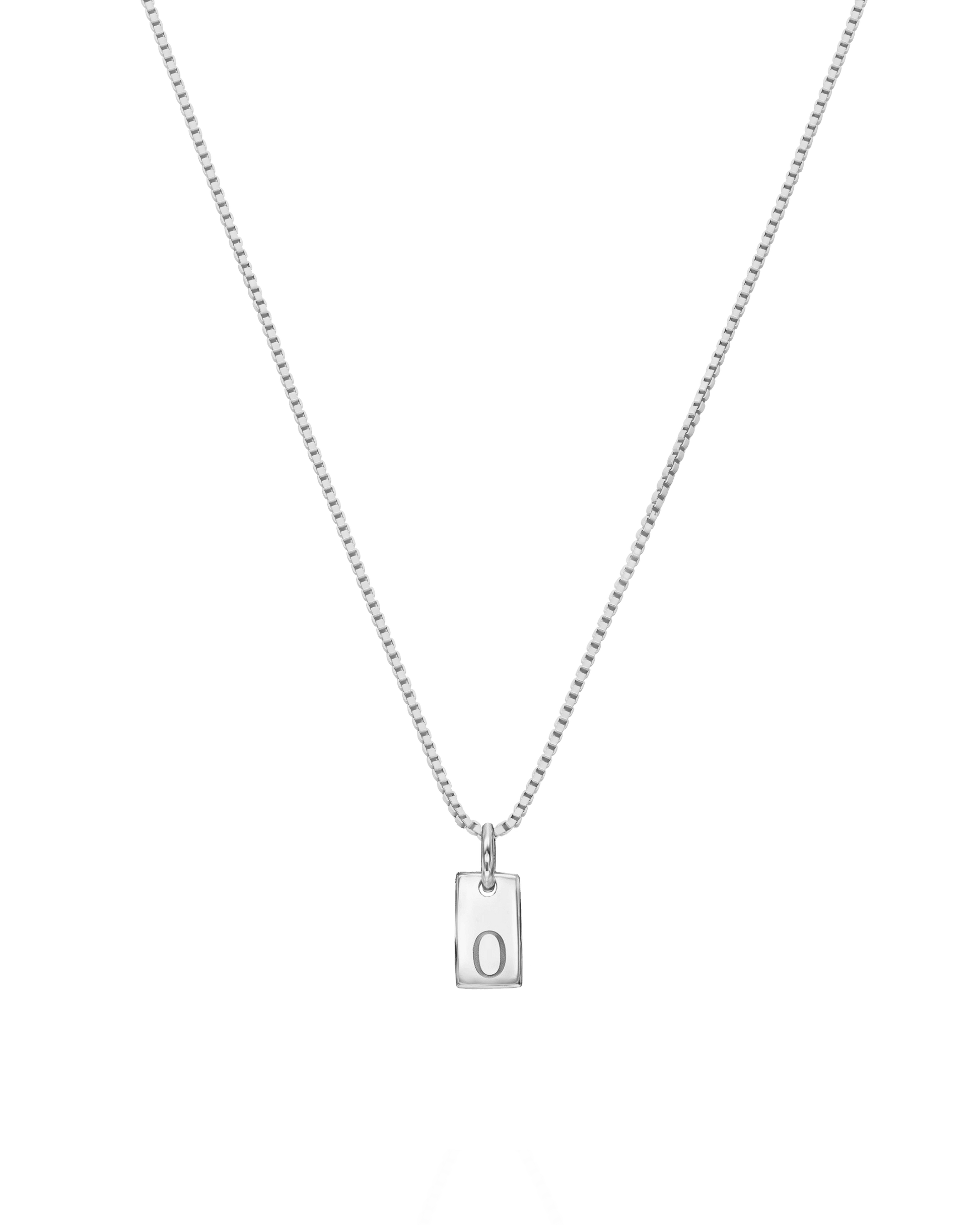 Single Initial Mini Dogtag Necklace - 18K Rose Vermeil Necklaces magal-dev 