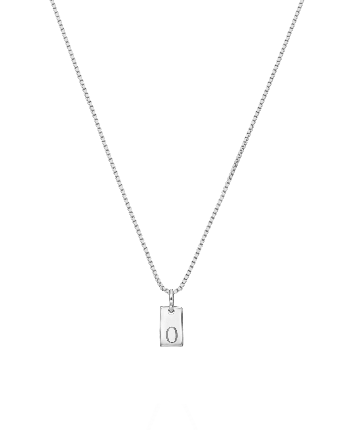 Single Initial Mini Dogtag Necklace - 925 Sterling Silver Necklaces magal-dev 1 Tag 16'' 
