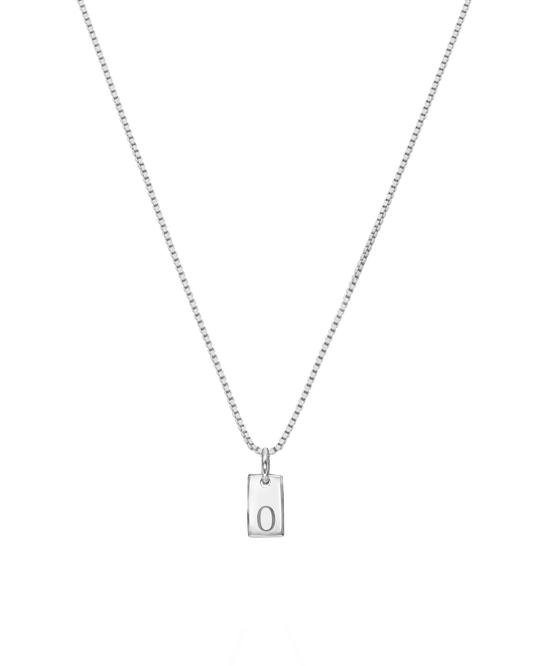 Single Initial Mini Dogtag Necklace - 925 Sterling Silver Necklaces magal-dev 1 Tag 16'' 