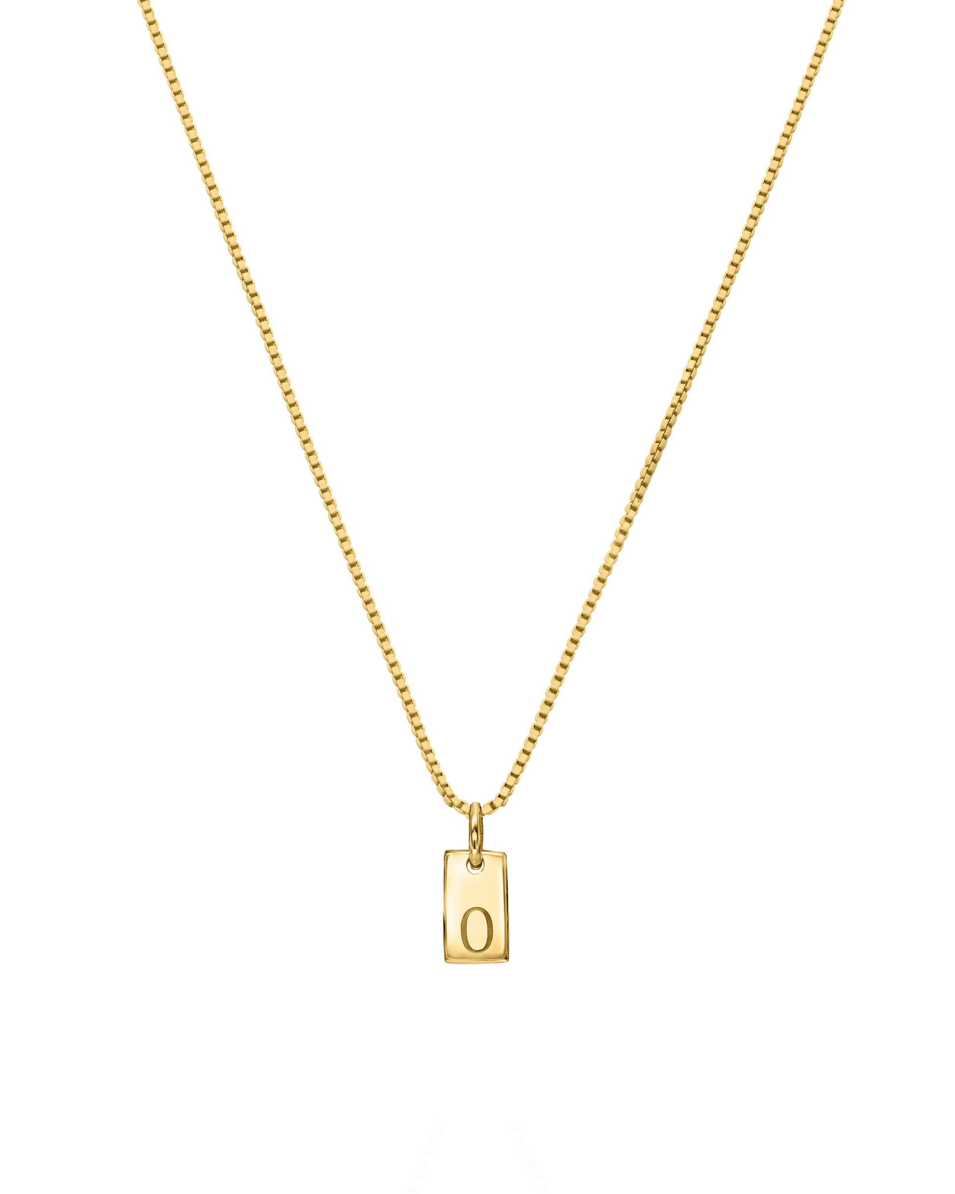 Single Initial Mini Dogtag Necklace - 18K Rose Vermeil Necklaces magal-dev 