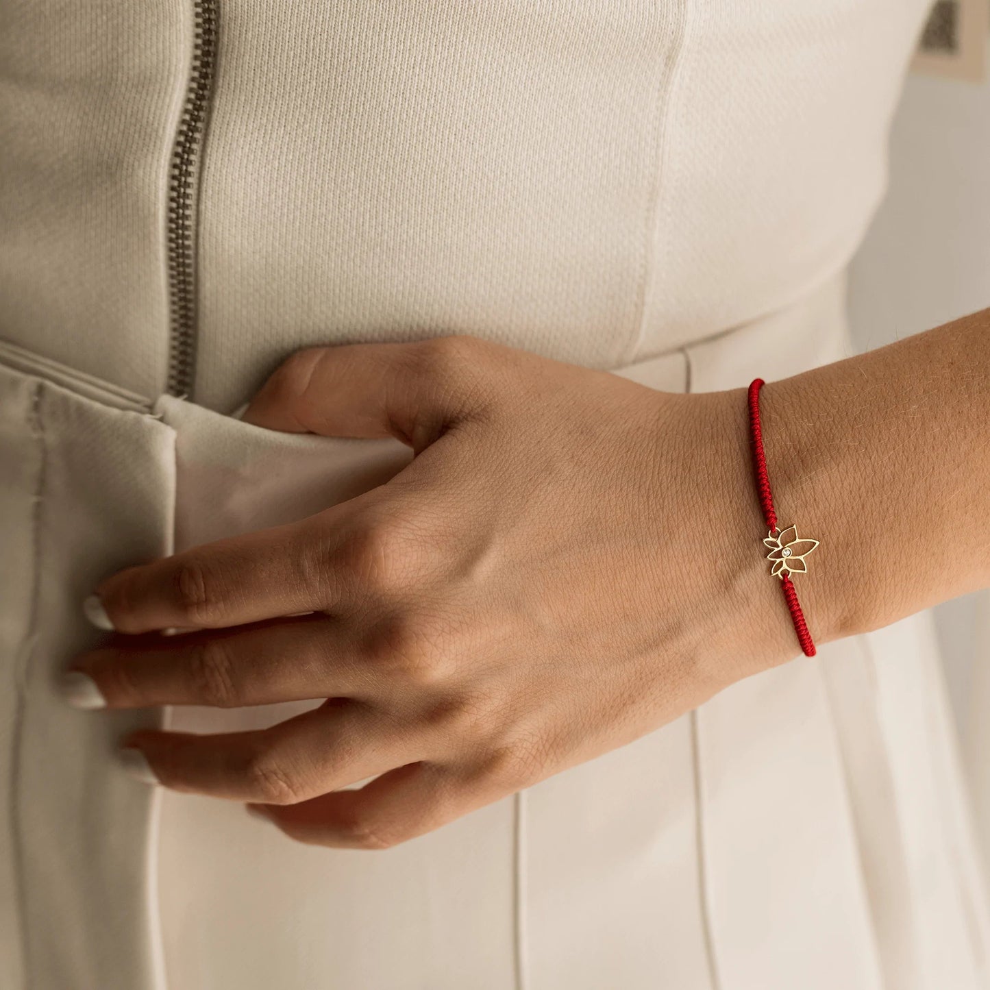 Lotus Flower [RED] - 14K Rose Gold Bracelets magal-dev 