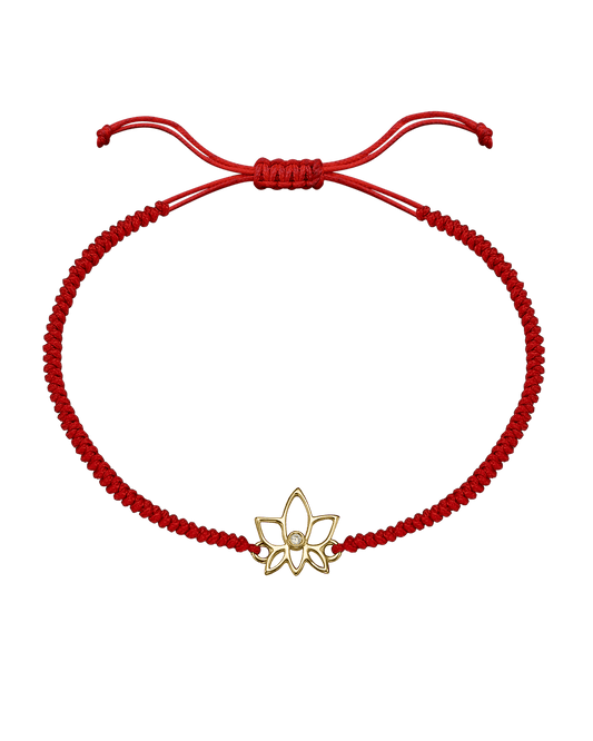 Lotus Flower [RED] - 14K Yellow Gold Bracelets magal-dev 