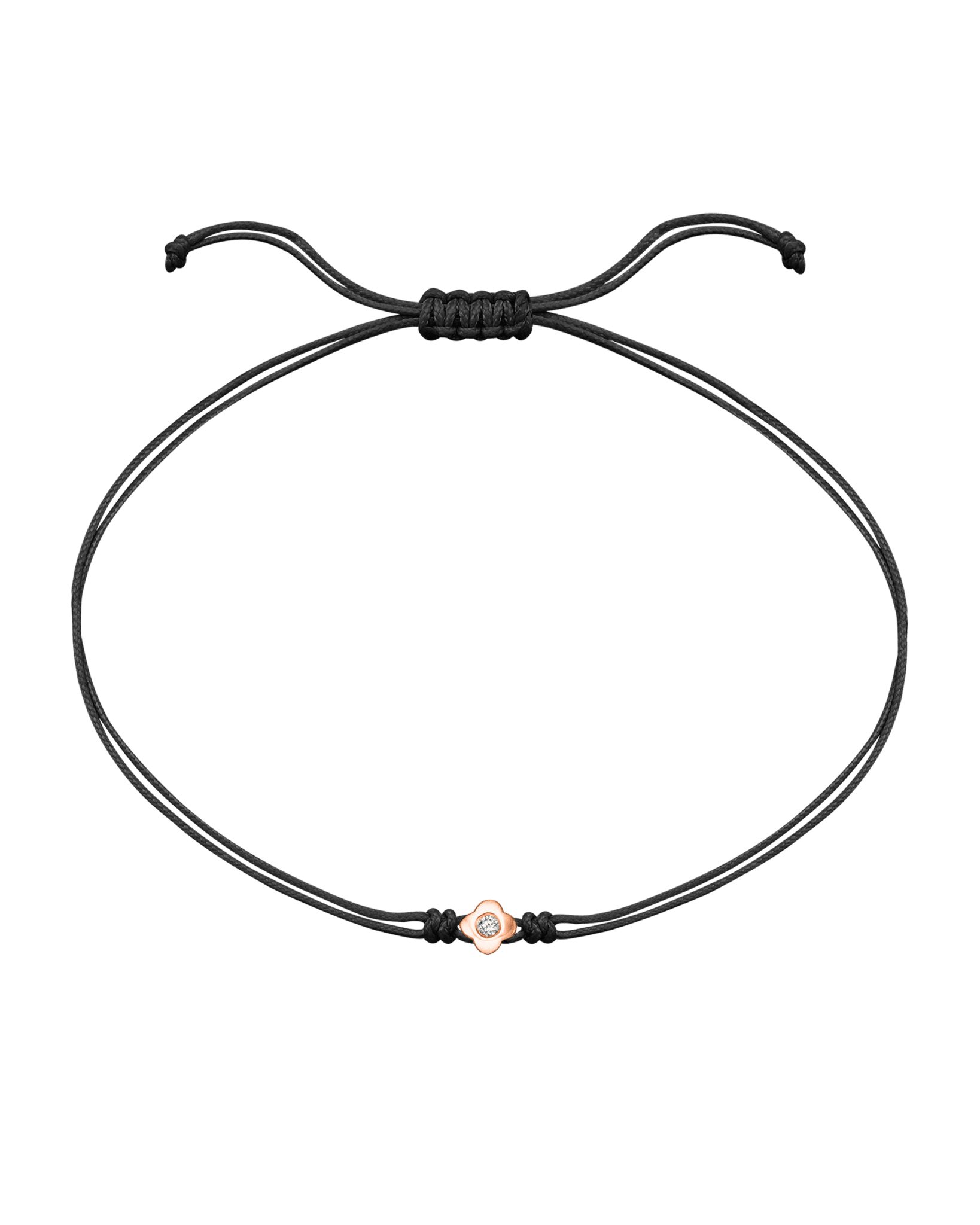 Lucky String Of Love - 14K Rose Gold Bracelets 14K Solid Gold Black 