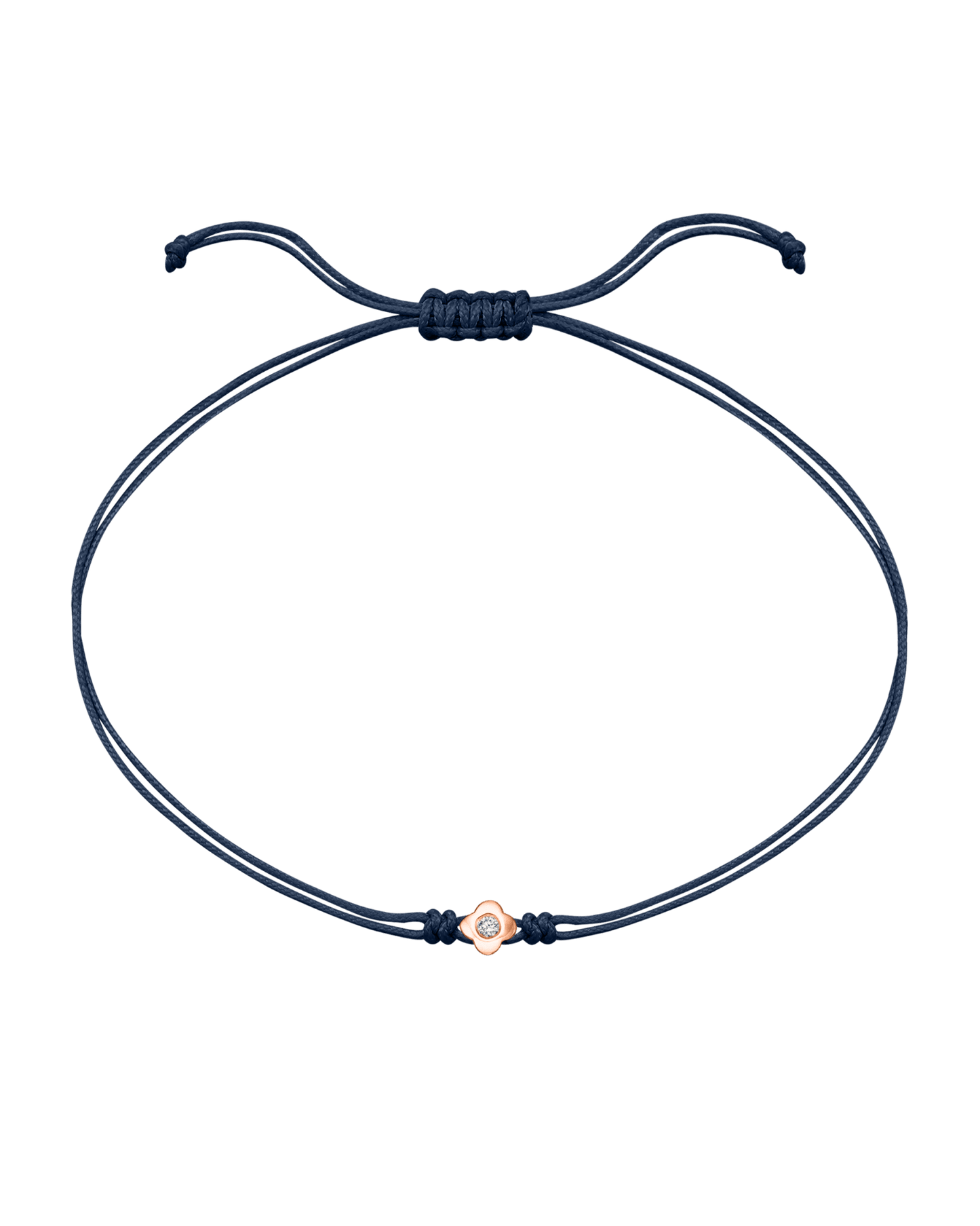 Lucky String Of Love - 14K Rose Gold Bracelets 14K Solid Gold Navy Blue 