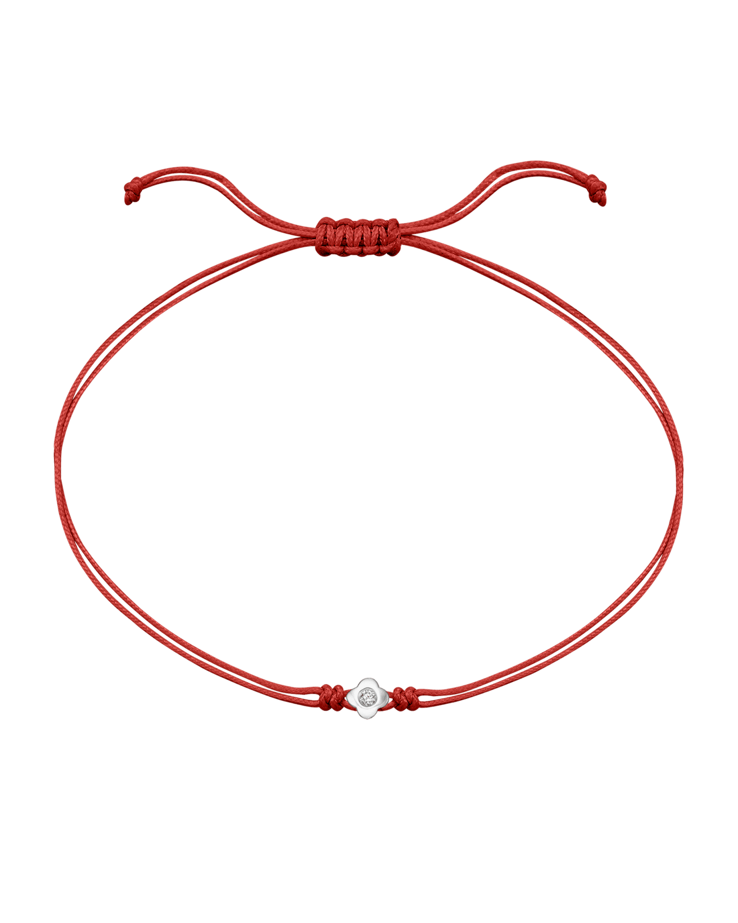Lucky String Of Love - 14K White Gold Bracelets 14K Solid Gold Red 