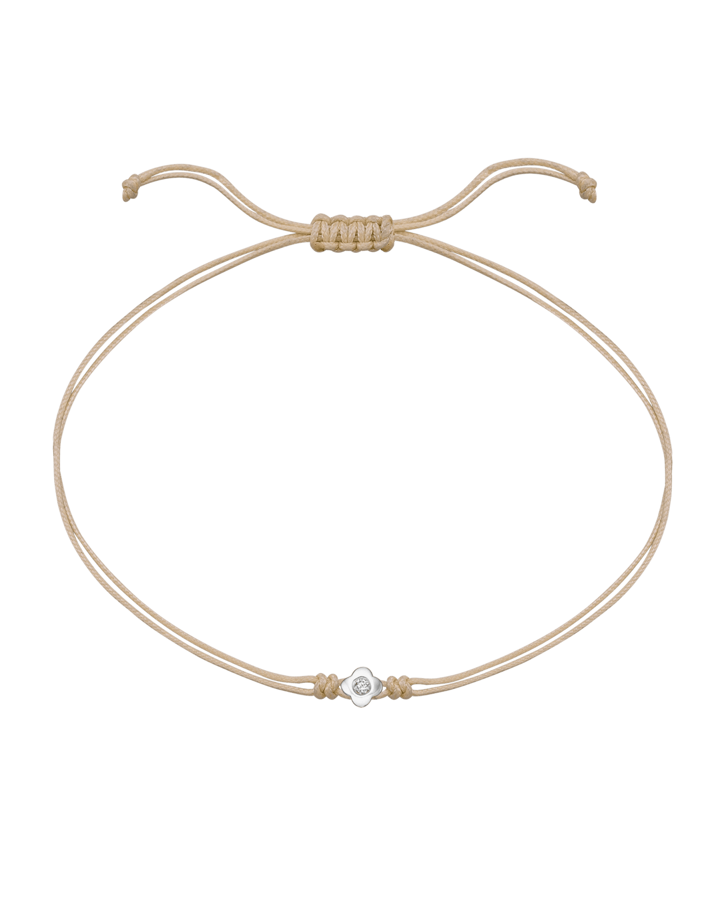 Lucky String Of Love - 14K White Gold Bracelets 14K Solid Gold Beige 